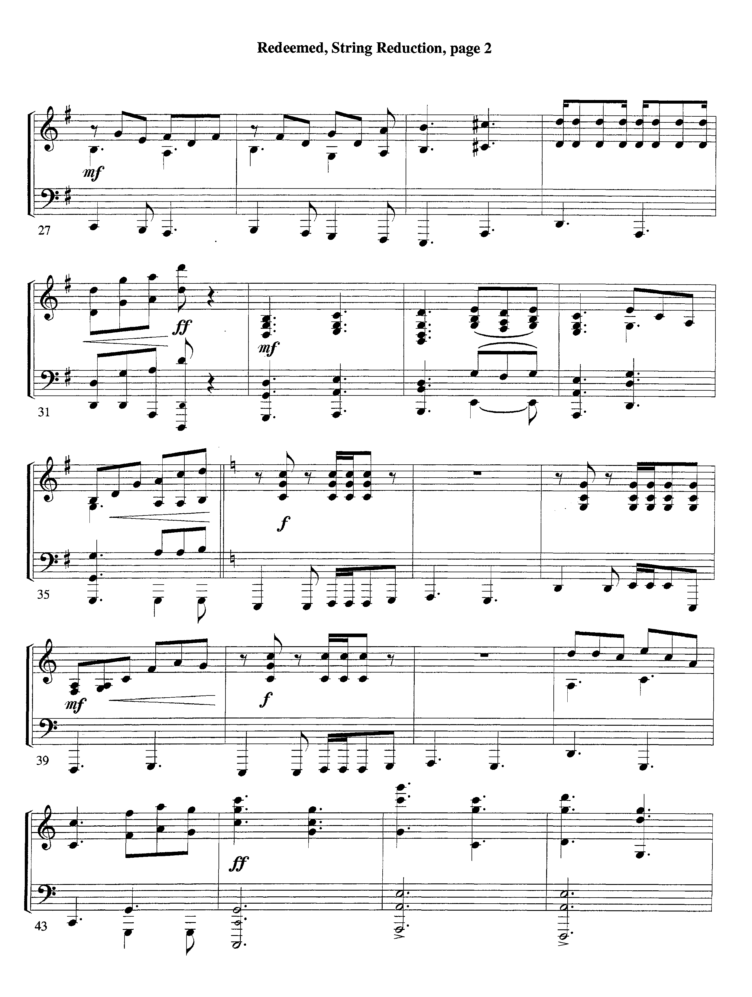 Redeemed (with Solo Violin) (Instrumental) String Reduction (Lifeway Worship / Arr. Mark Johnson)