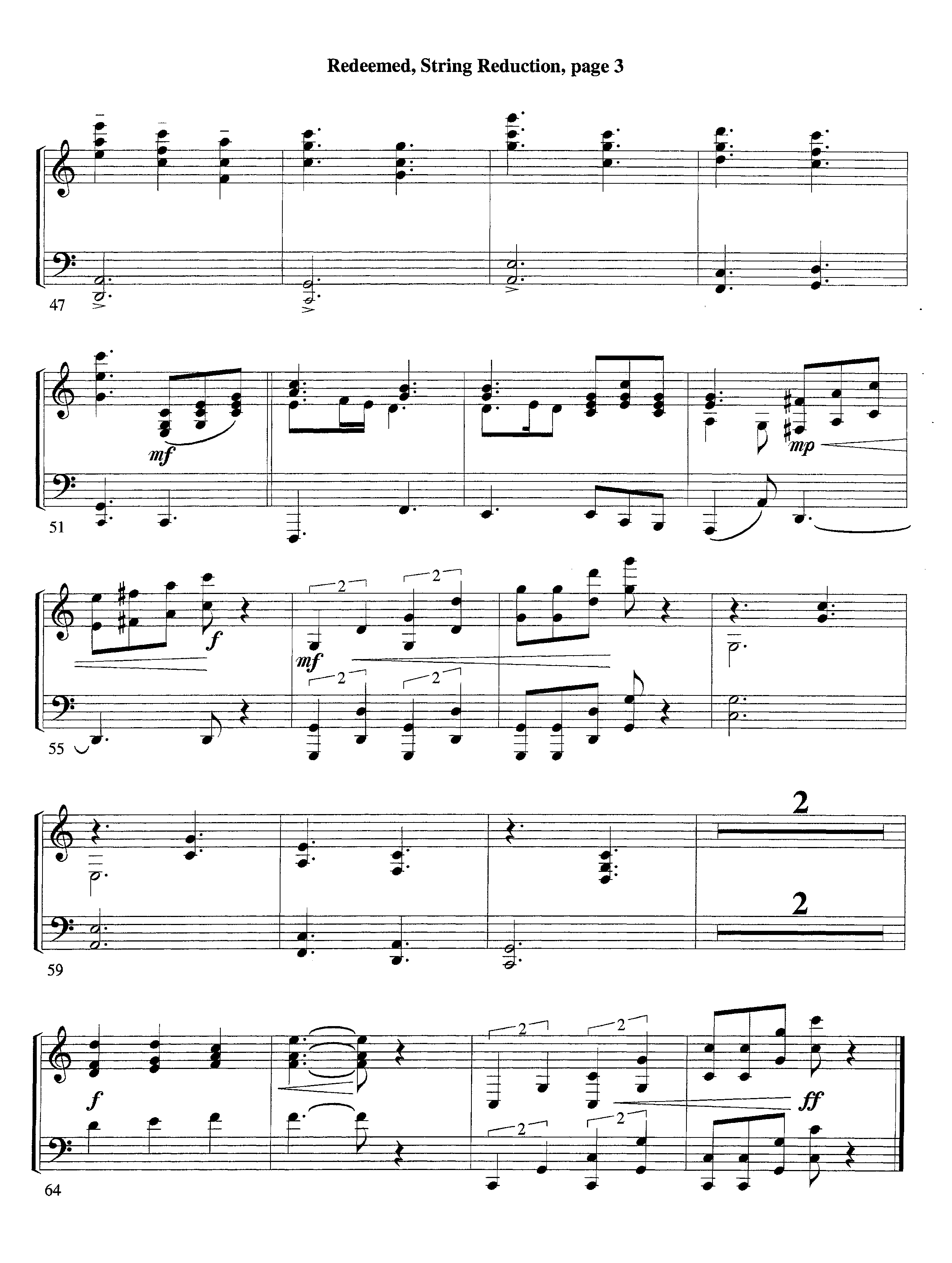 Redeemed (with Solo Violin) (Instrumental) String Reduction (Lifeway Worship / Arr. Mark Johnson)