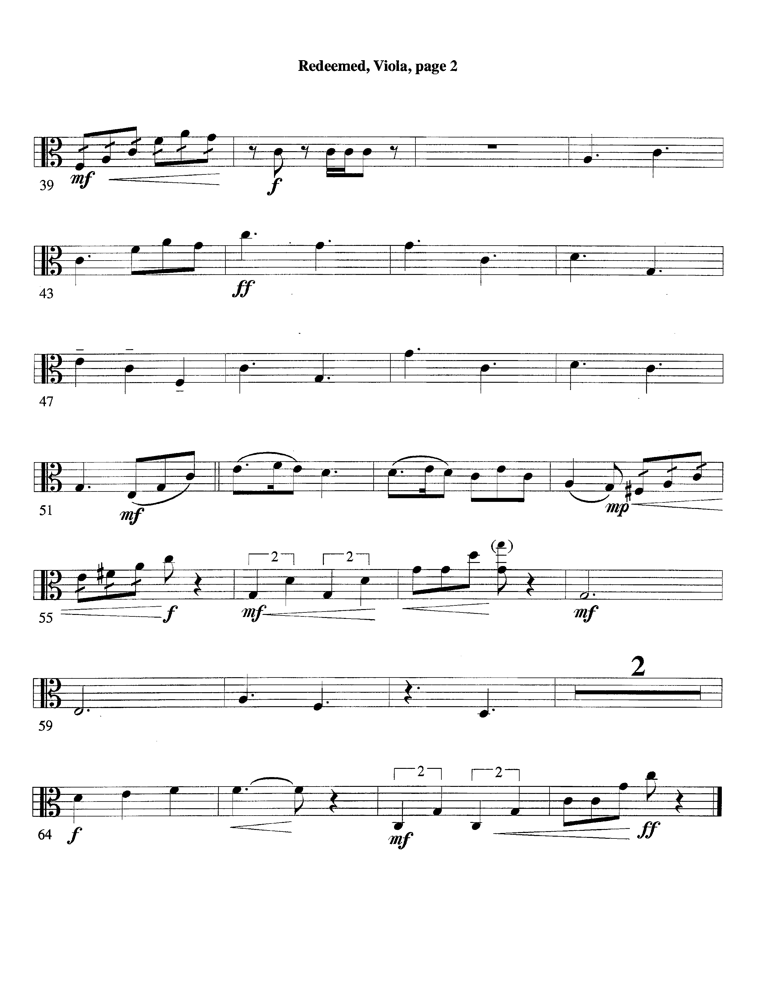 Redeemed (with Solo Violin) (Instrumental) Viola (Lifeway Worship / Arr. Mark Johnson)