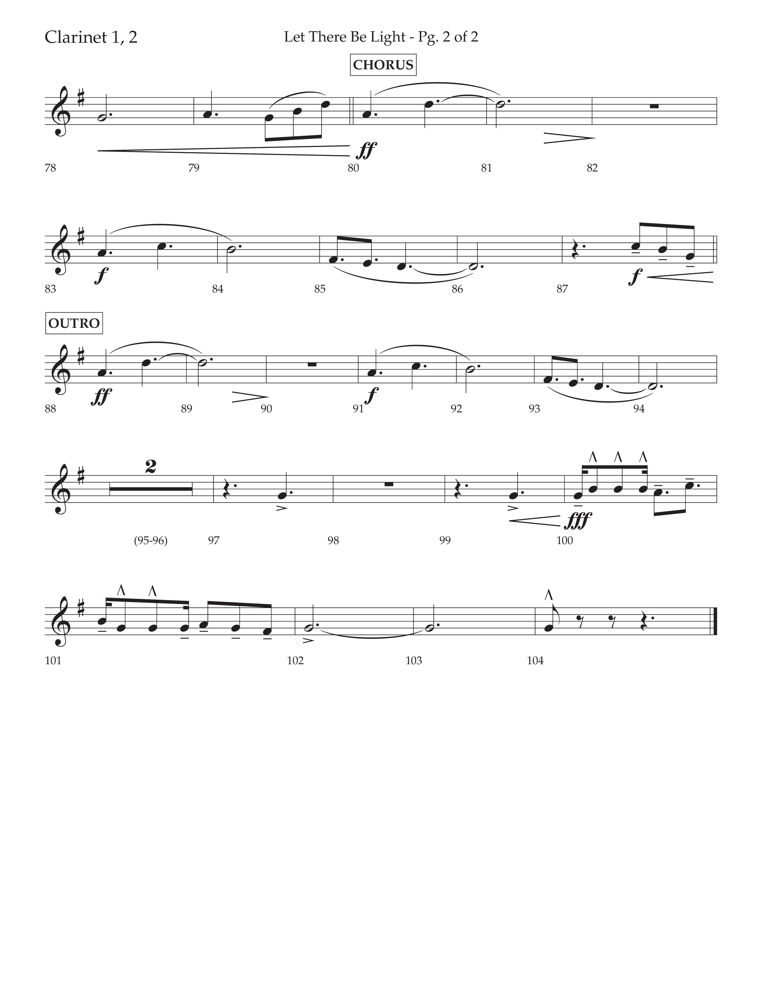 Let There Be Light (Choral Anthem SATB) Clarinet 1/2 (Lifeway Choral / Arr. Cliff Duren)