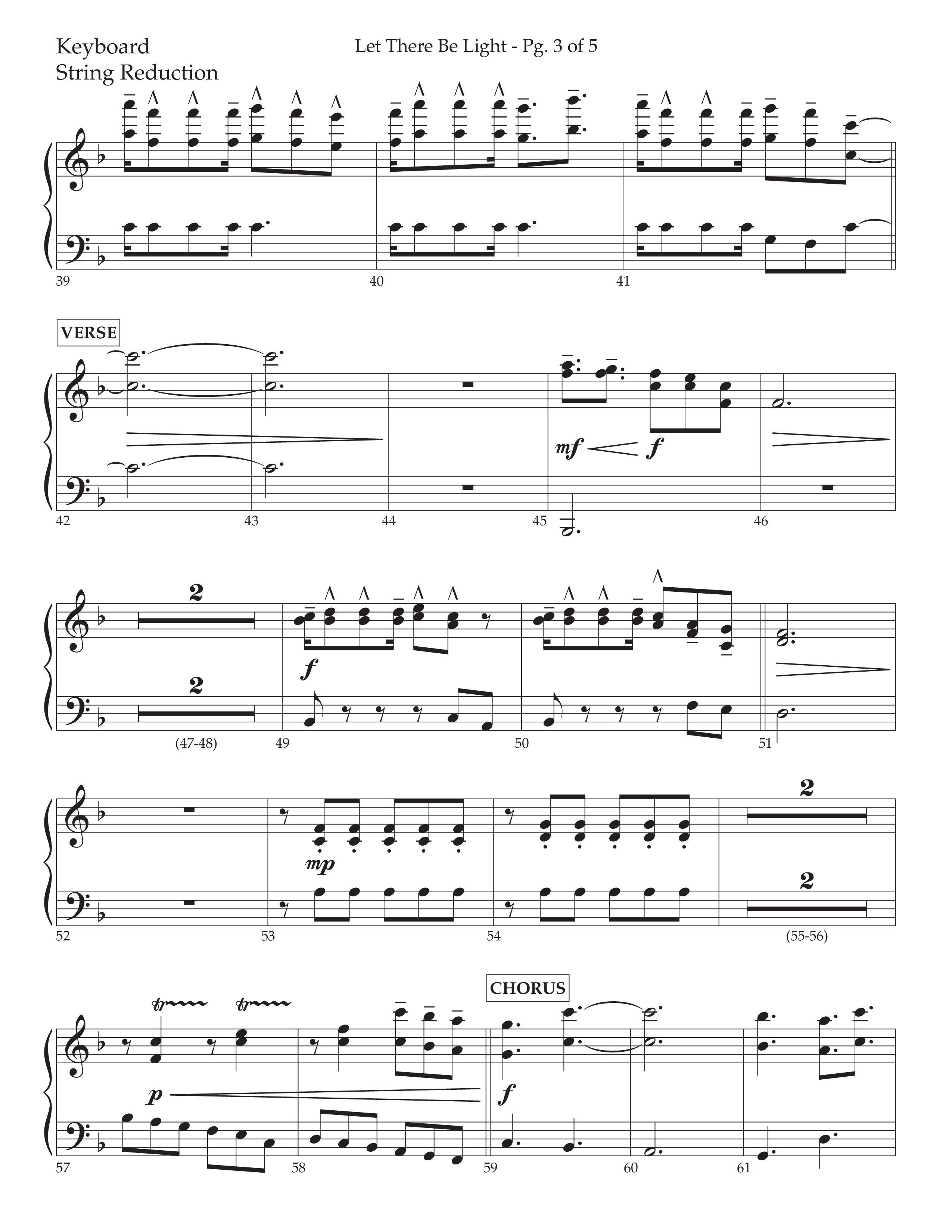 Let There Be Light (Choral Anthem SATB) String Reduction (Lifeway Choral / Arr. Cliff Duren)