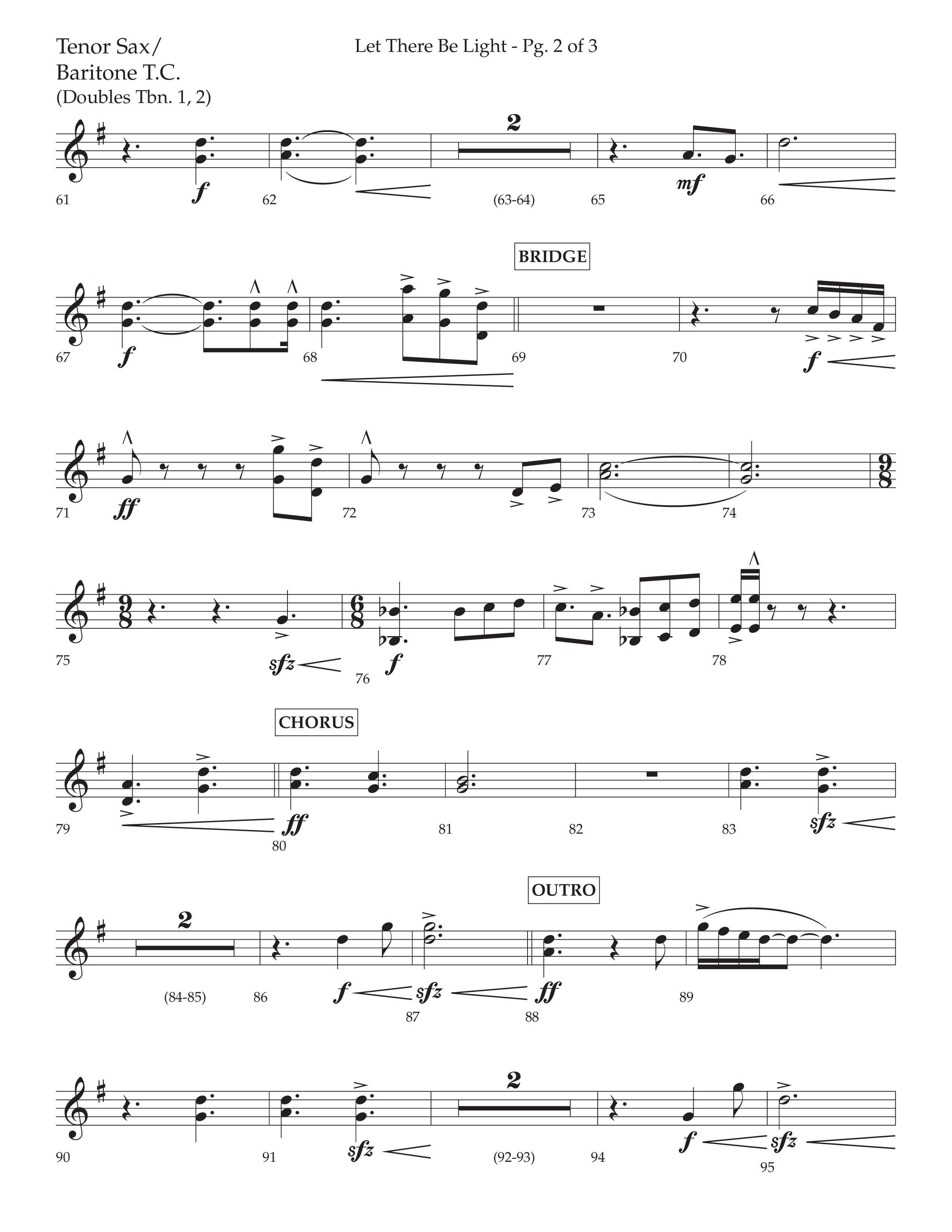 Let There Be Light (Choral Anthem SATB) Tenor Sax/Baritone T.C. (Lifeway Choral / Arr. Cliff Duren)