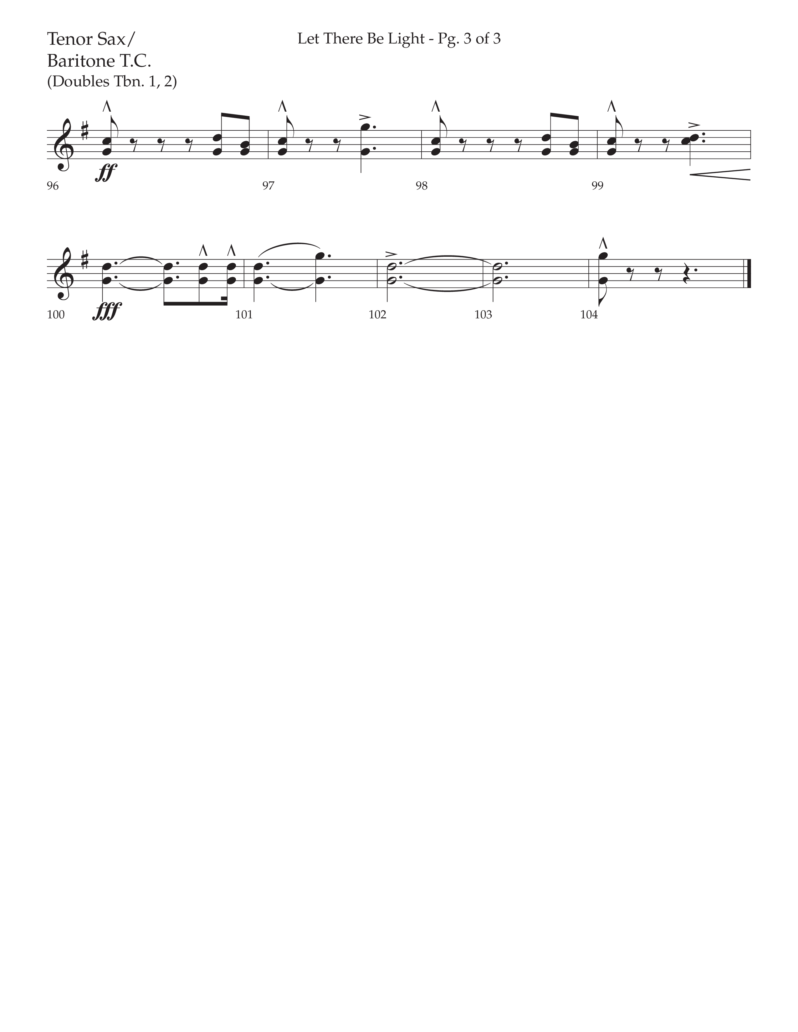 Let There Be Light (Choral Anthem SATB) Tenor Sax/Baritone T.C. (Lifeway Choral / Arr. Cliff Duren)