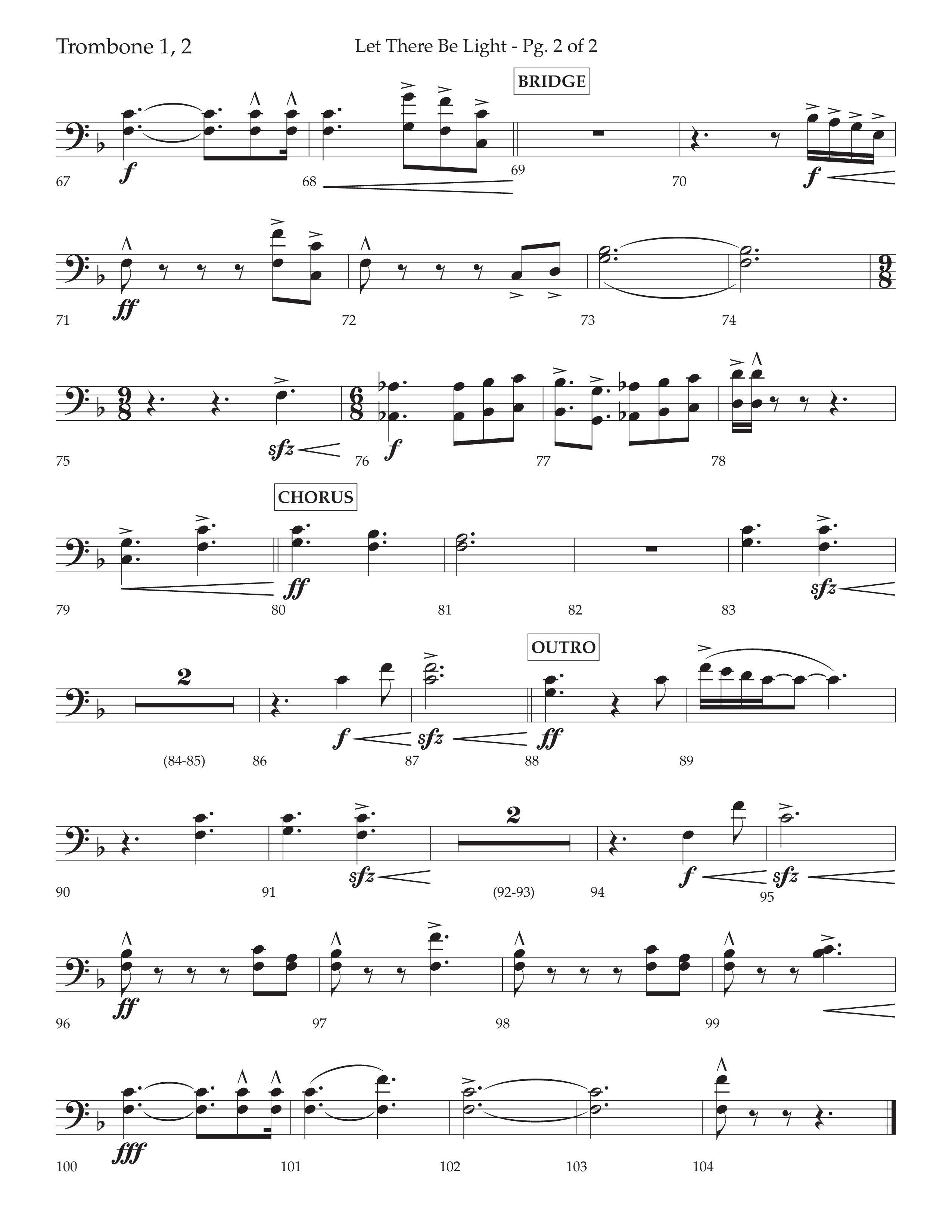 Let There Be Light (Choral Anthem SATB) Trombone 1/2 (Lifeway Choral / Arr. Cliff Duren)