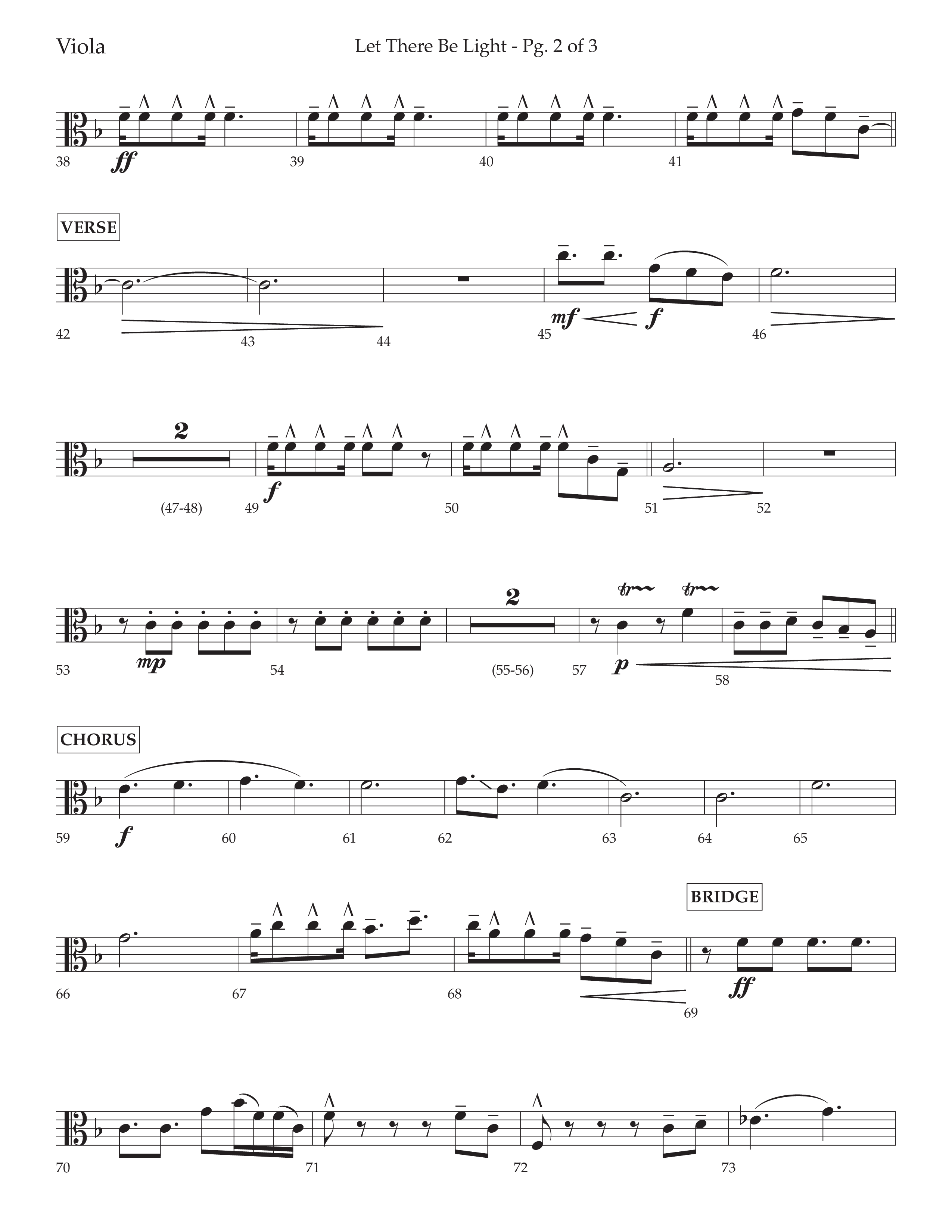 Let There Be Light (Choral Anthem SATB) Viola (Lifeway Choral / Arr. Cliff Duren)