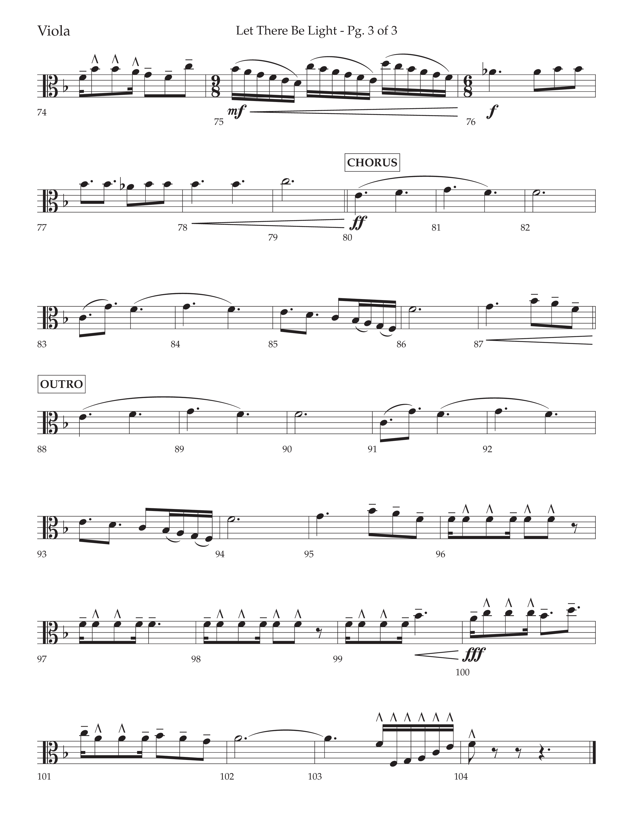 Let There Be Light (Choral Anthem SATB) Viola (Lifeway Choral / Arr. Cliff Duren)