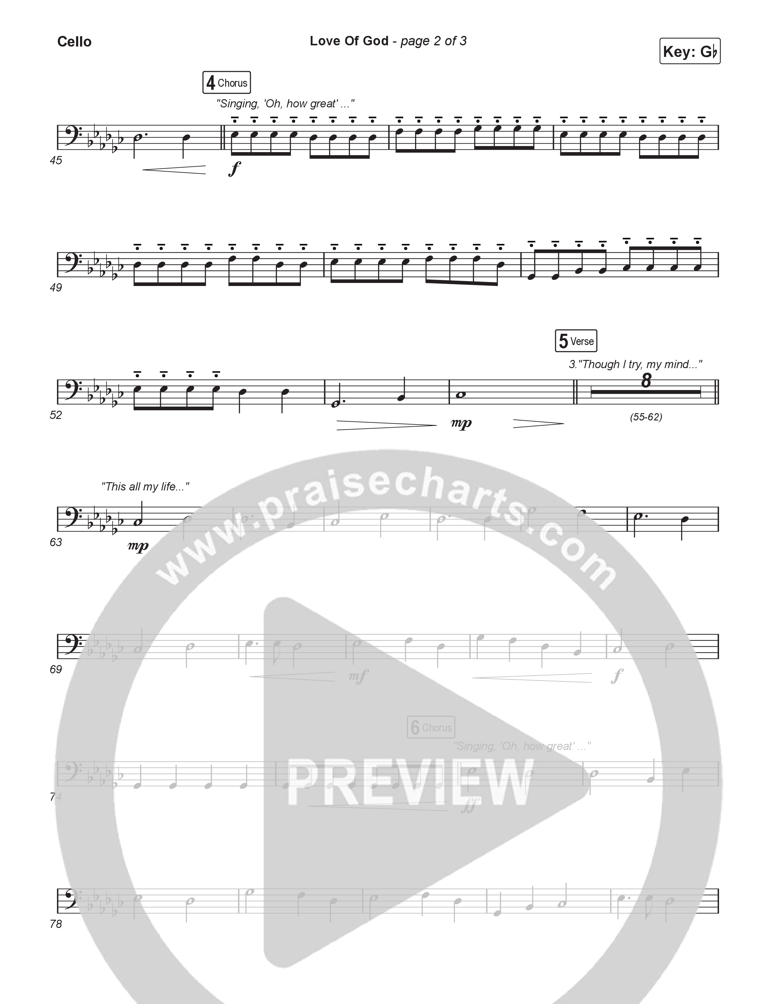 Love Of God (Choral Anthem SATB) Cello (Brandon Lake / Phil Wickham / Arr. Luke Gambill)