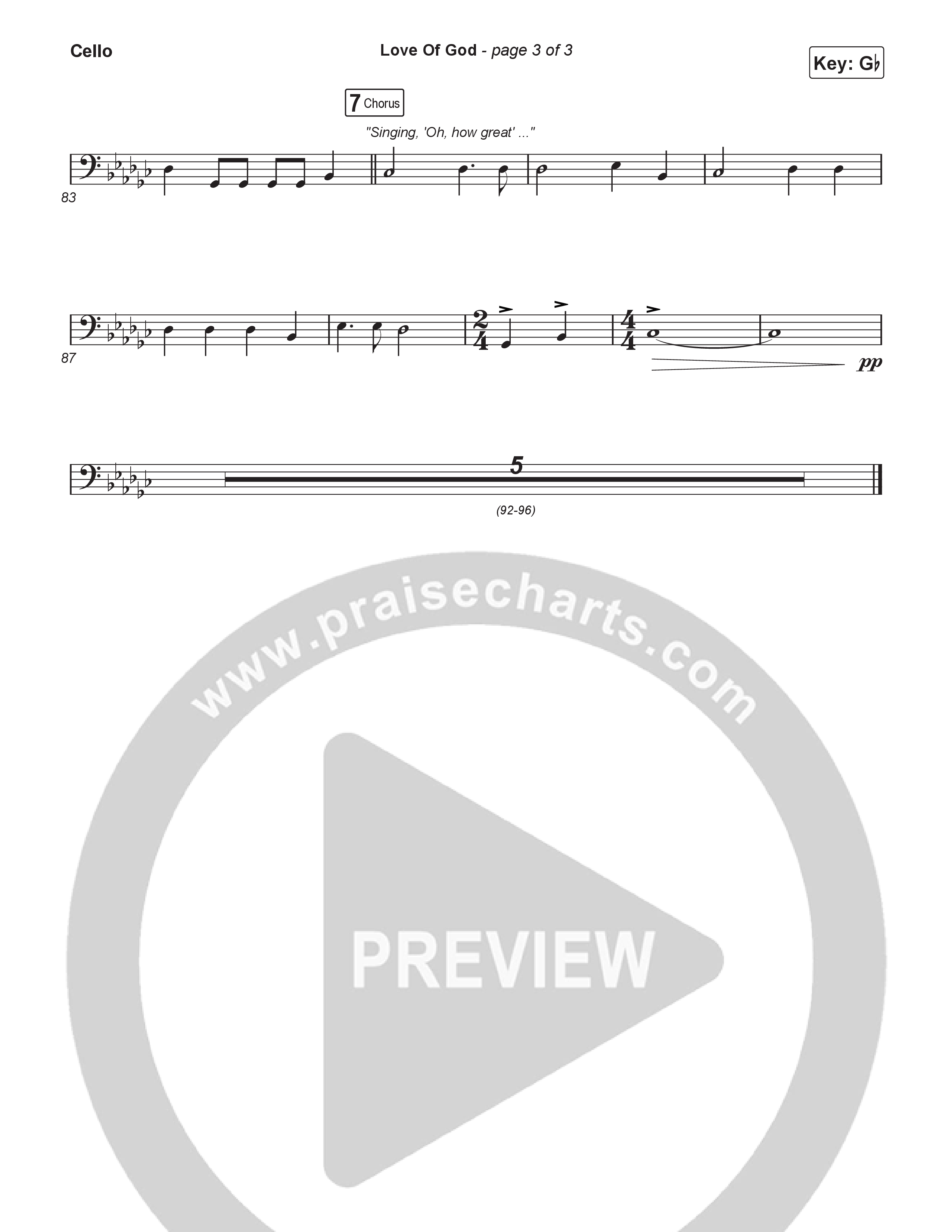Love Of God (Choral Anthem SATB) Cello (Brandon Lake / Phil Wickham / Arr. Luke Gambill)