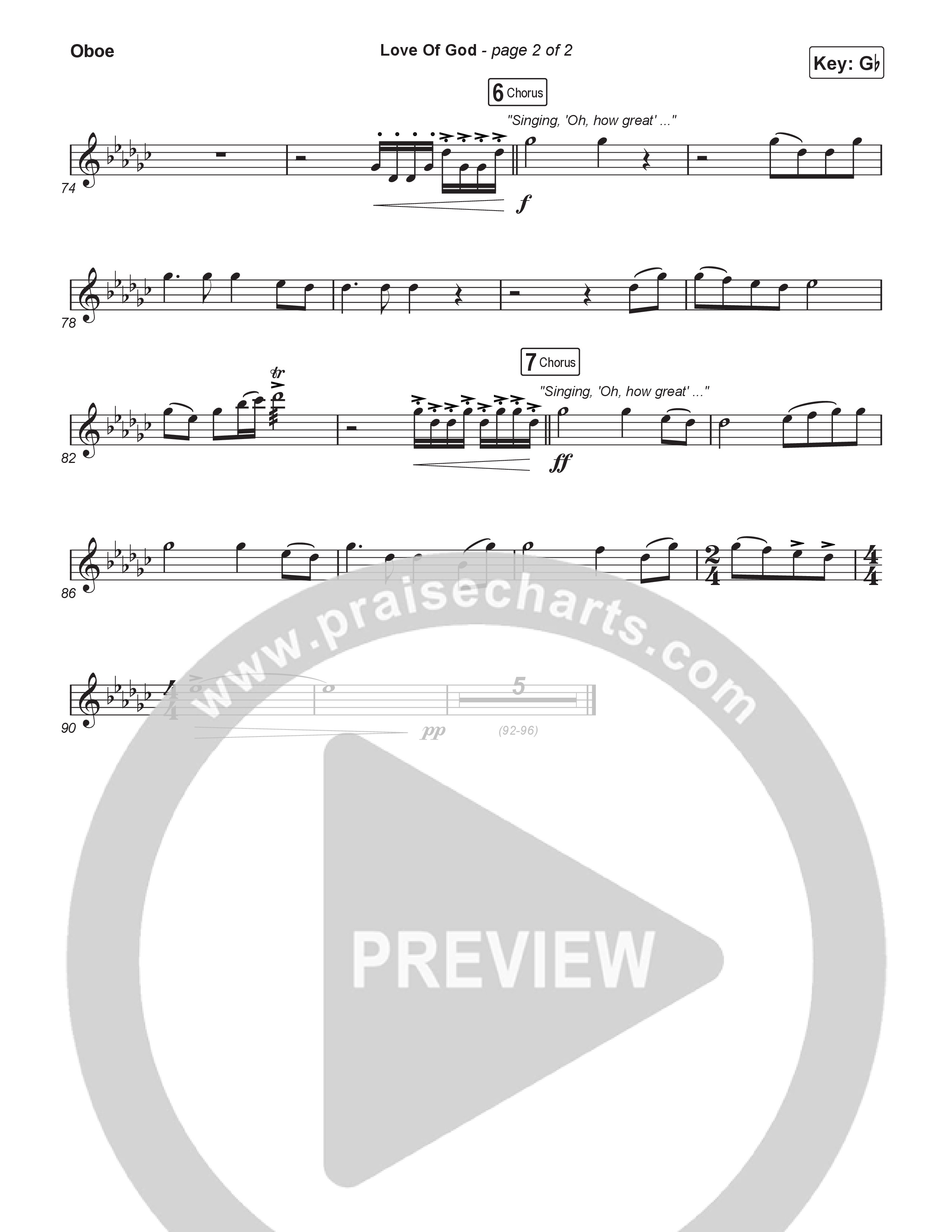 Love Of God (Choral Anthem SATB) Oboe (Brandon Lake / Phil Wickham / Arr. Luke Gambill)