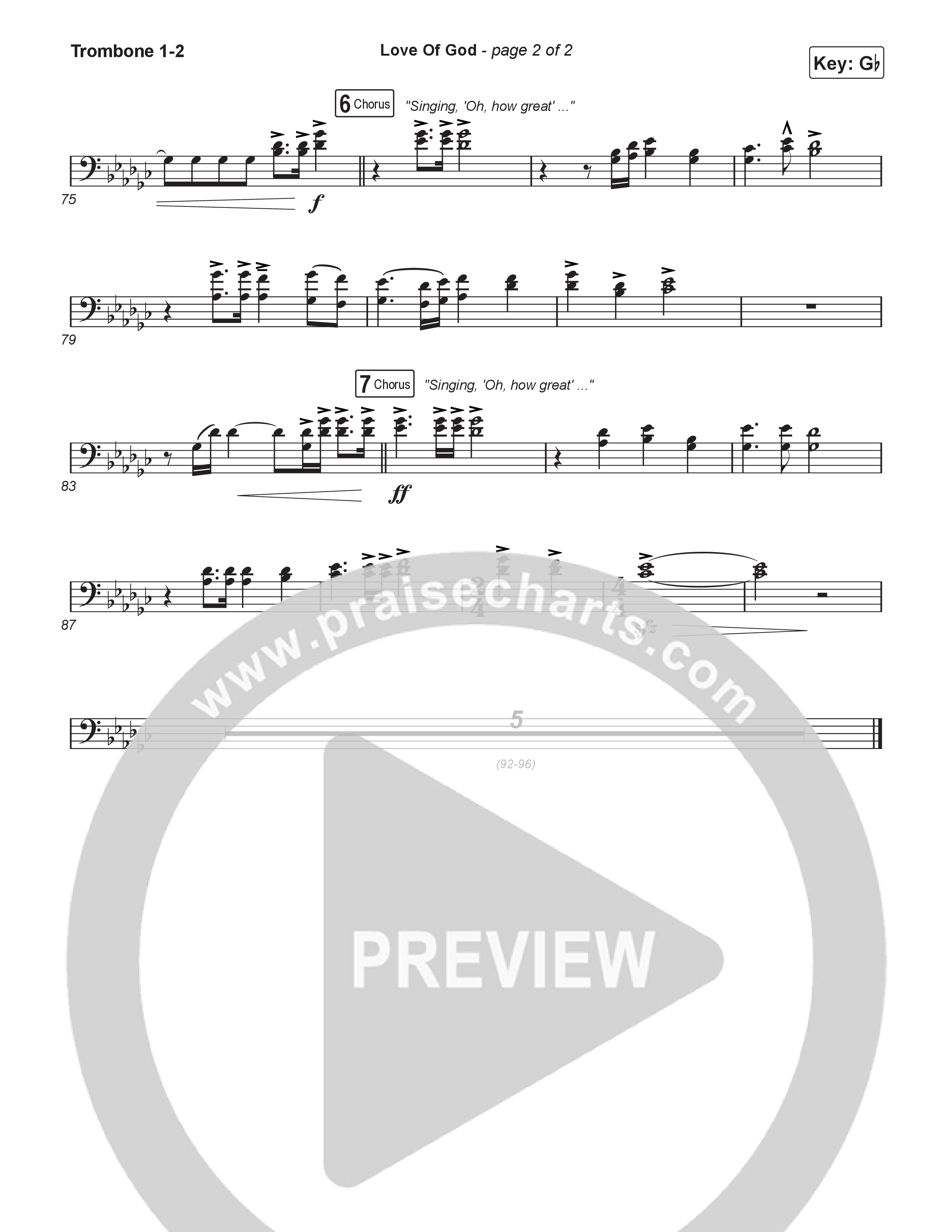 Love Of God (Choral Anthem SATB) Trombone 1/2 (Brandon Lake / Phil Wickham / Arr. Luke Gambill)