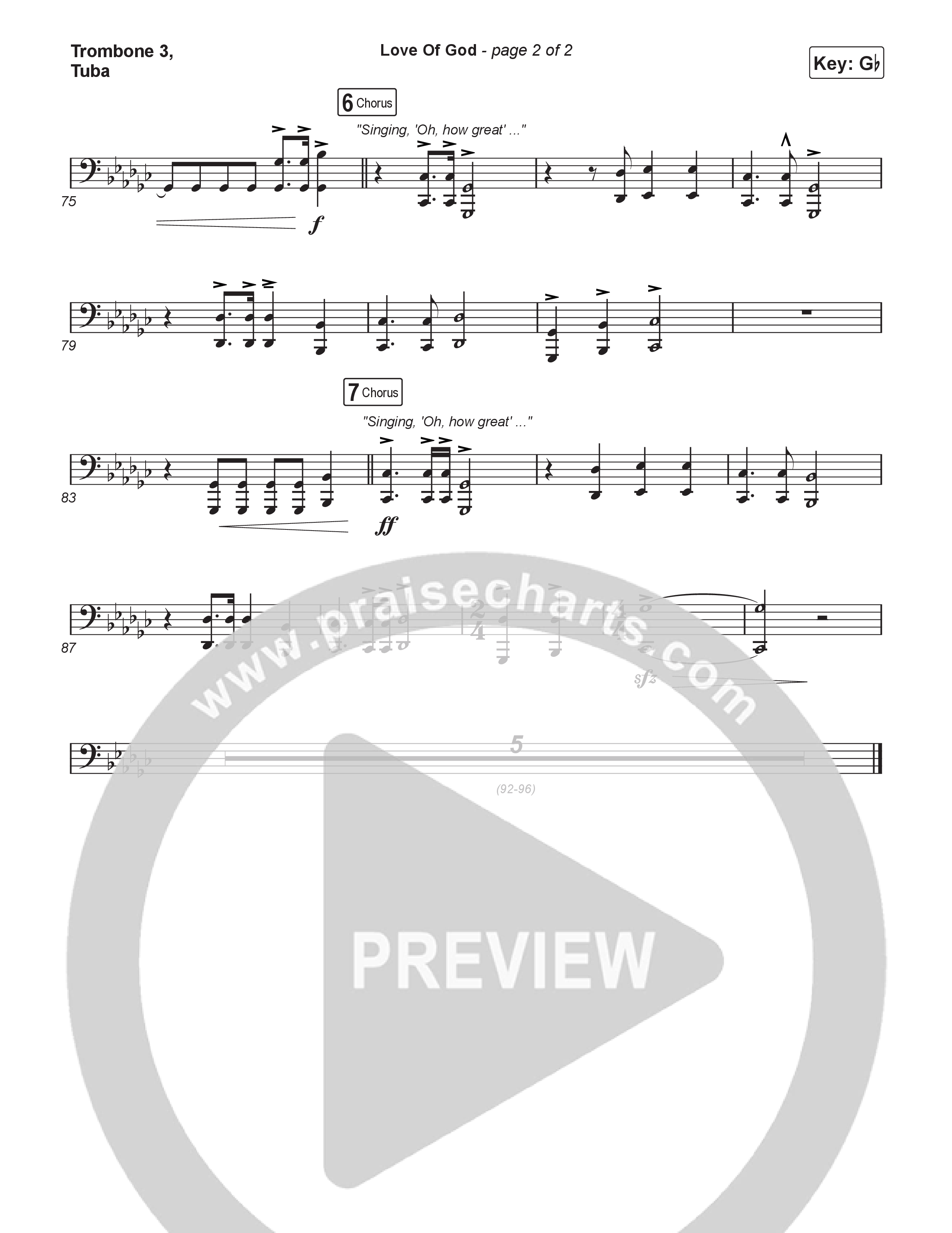 Love Of God (Choral Anthem SATB) Trombone 3/Tuba (Brandon Lake / Phil Wickham / Arr. Luke Gambill)