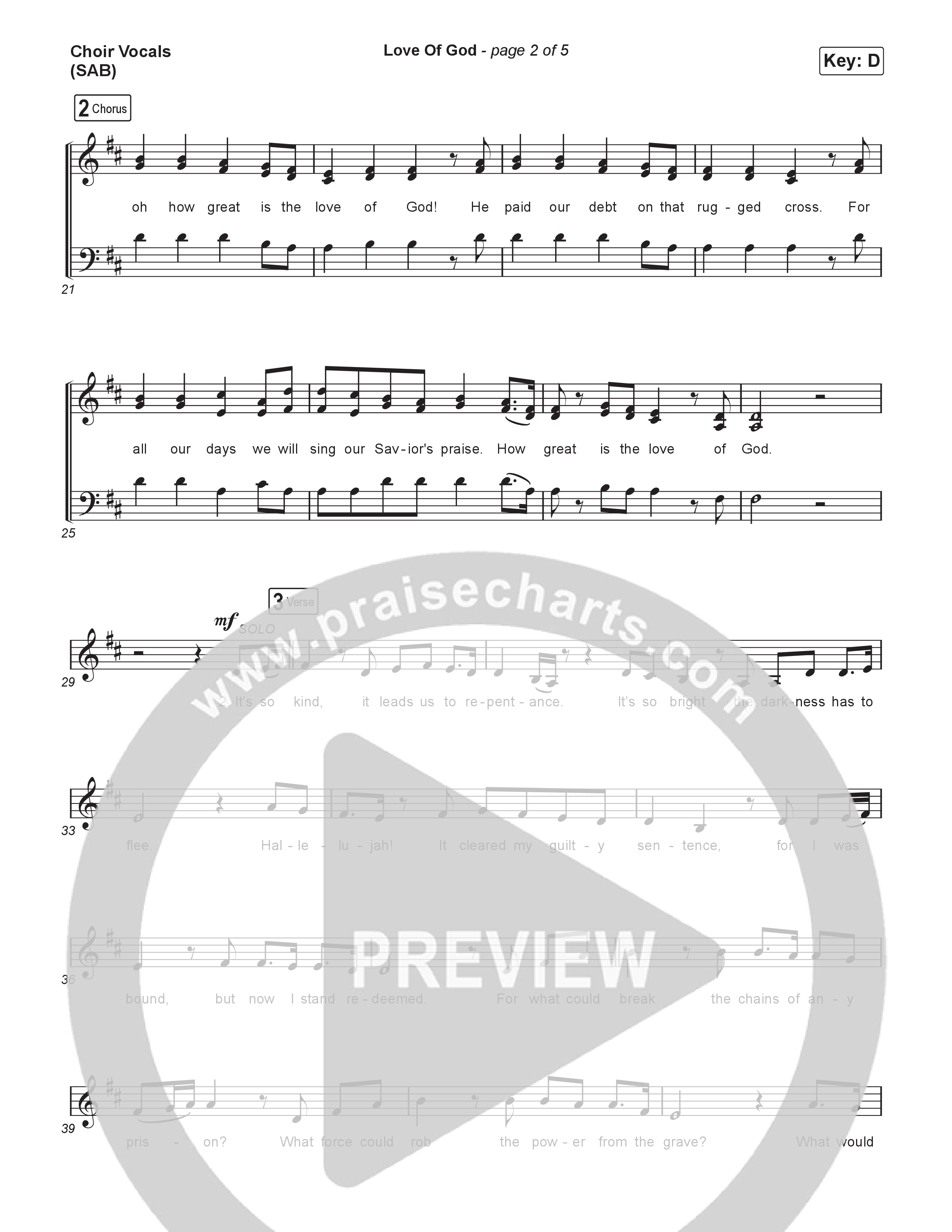 Love Of God (Worship Choir/SAB) Choir Sheet (SAB) (Brandon Lake / Phil Wickham / Arr. Luke Gambill)