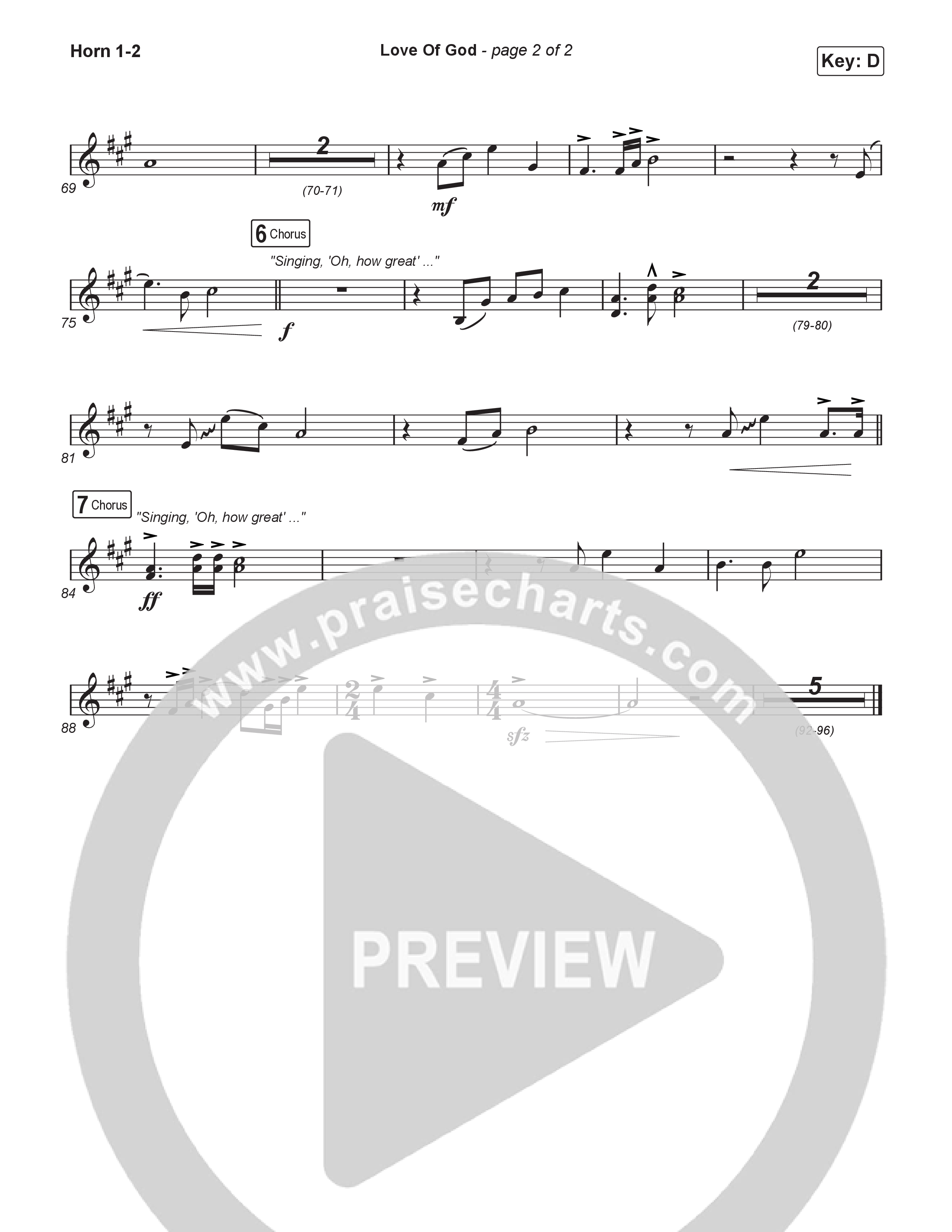 Love Of God (Worship Choir/SAB) French Horn 1/2 (Brandon Lake / Phil Wickham / Arr. Luke Gambill)