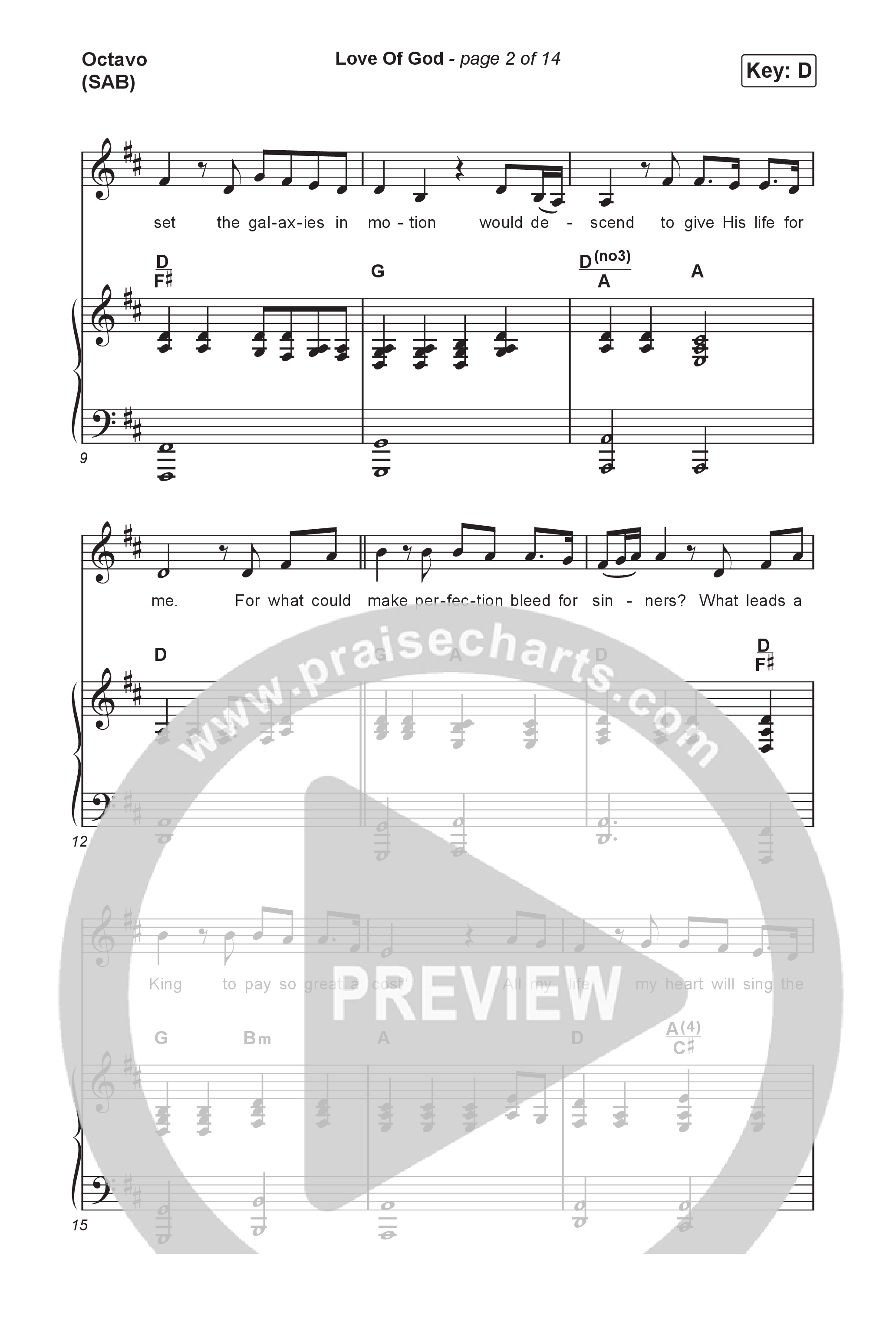 Love Of God (Worship Choir/SAB) Octavo (SAB & Pno) (Brandon Lake / Phil Wickham / Arr. Luke Gambill)