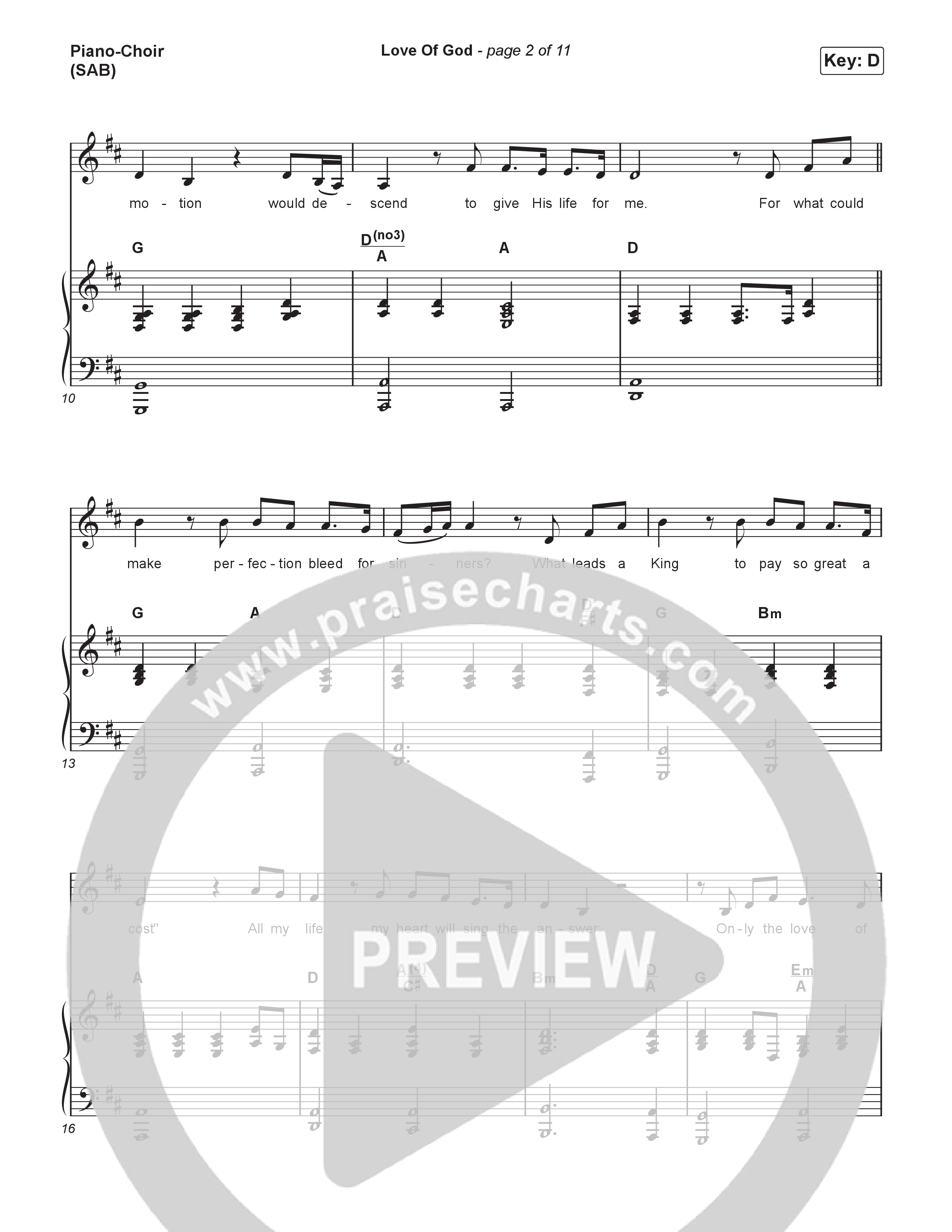 Love Of God (Worship Choir/SAB) Piano/Choir (SAB) (Brandon Lake / Phil Wickham / Arr. Luke Gambill)