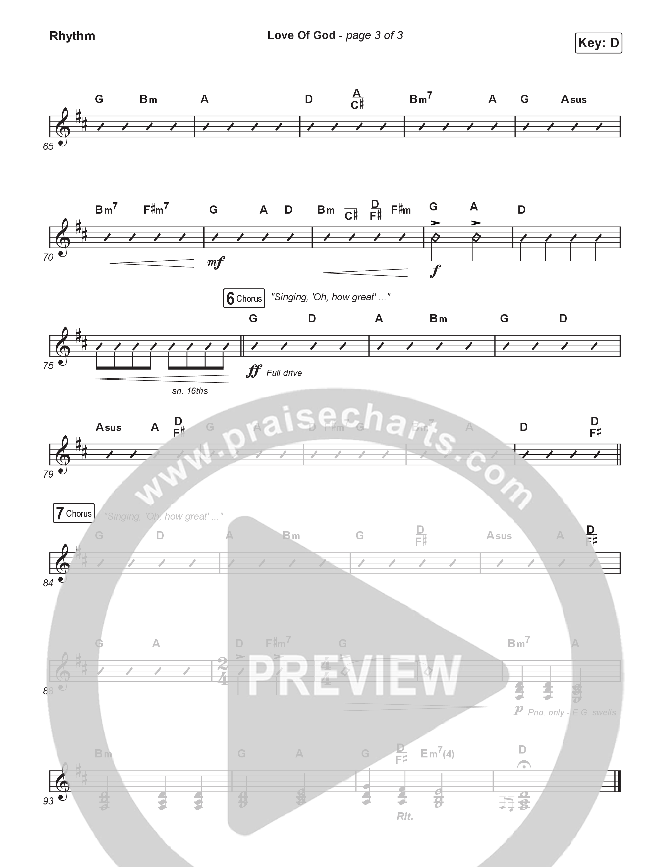 Love Of God (Worship Choir/SAB) Rhythm Chart (Brandon Lake / Phil Wickham / Arr. Luke Gambill)