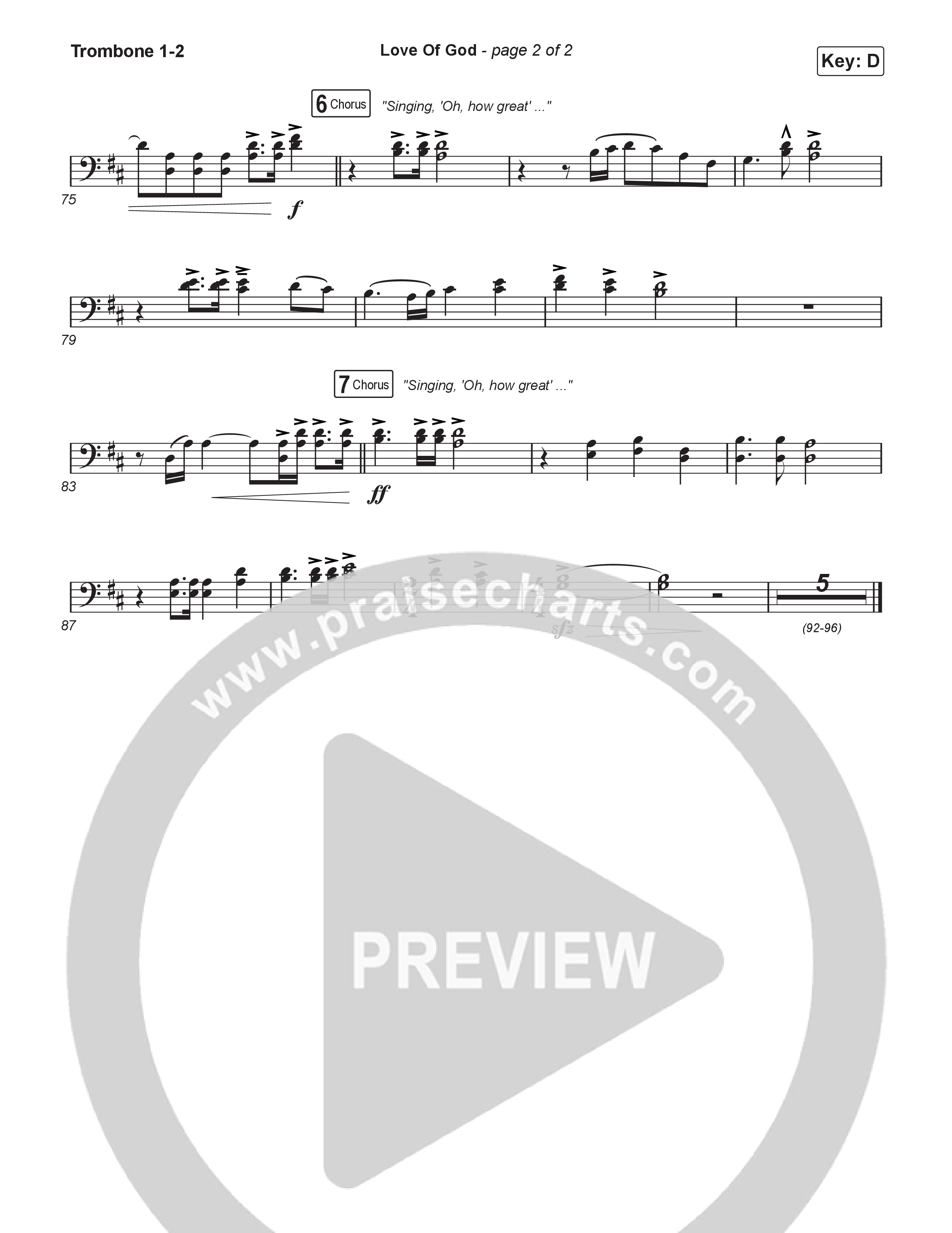 Love Of God (Worship Choir/SAB) Trombone 1/2 (Brandon Lake / Phil Wickham / Arr. Luke Gambill)