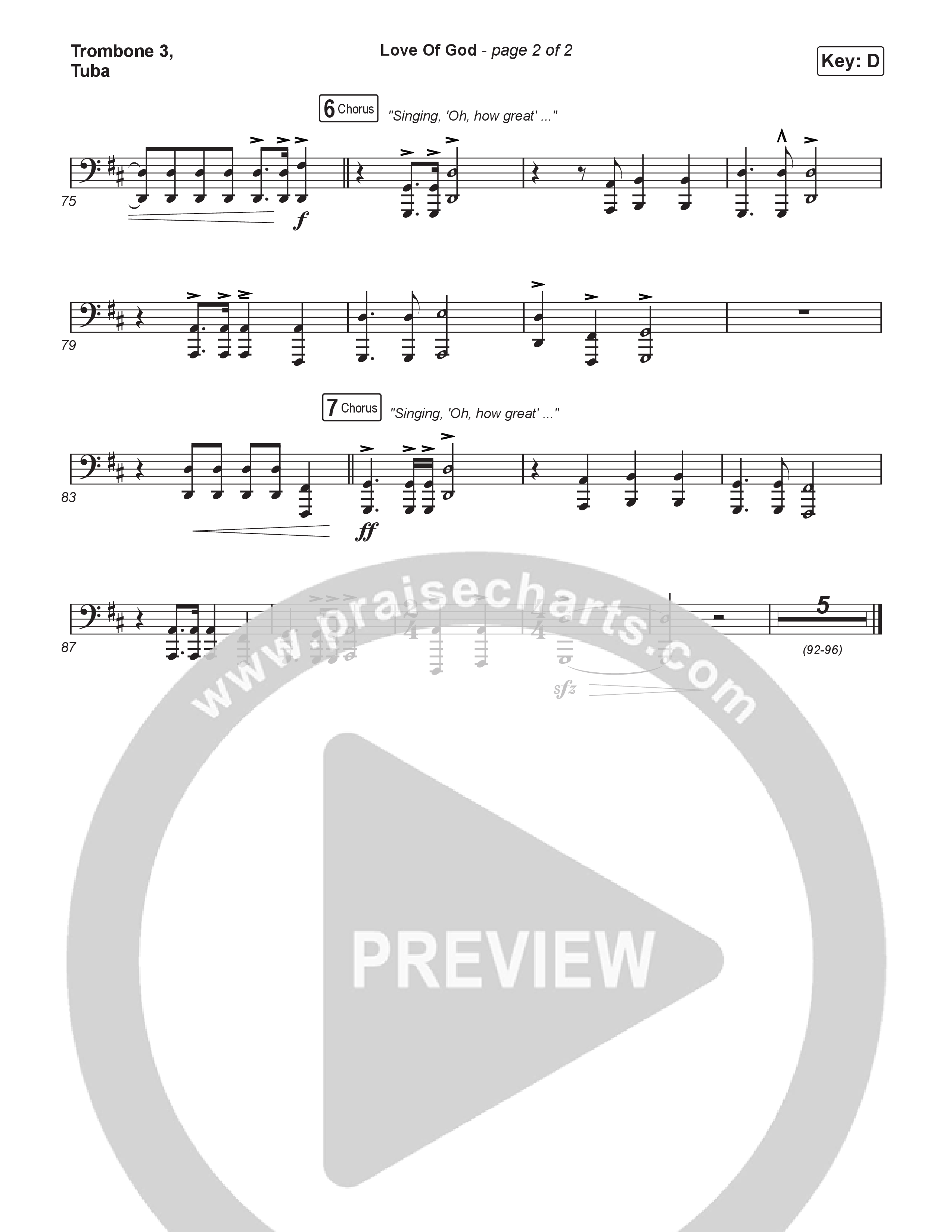 Love Of God (Worship Choir/SAB) Trombone 3/Tuba (Brandon Lake / Phil Wickham / Arr. Luke Gambill)