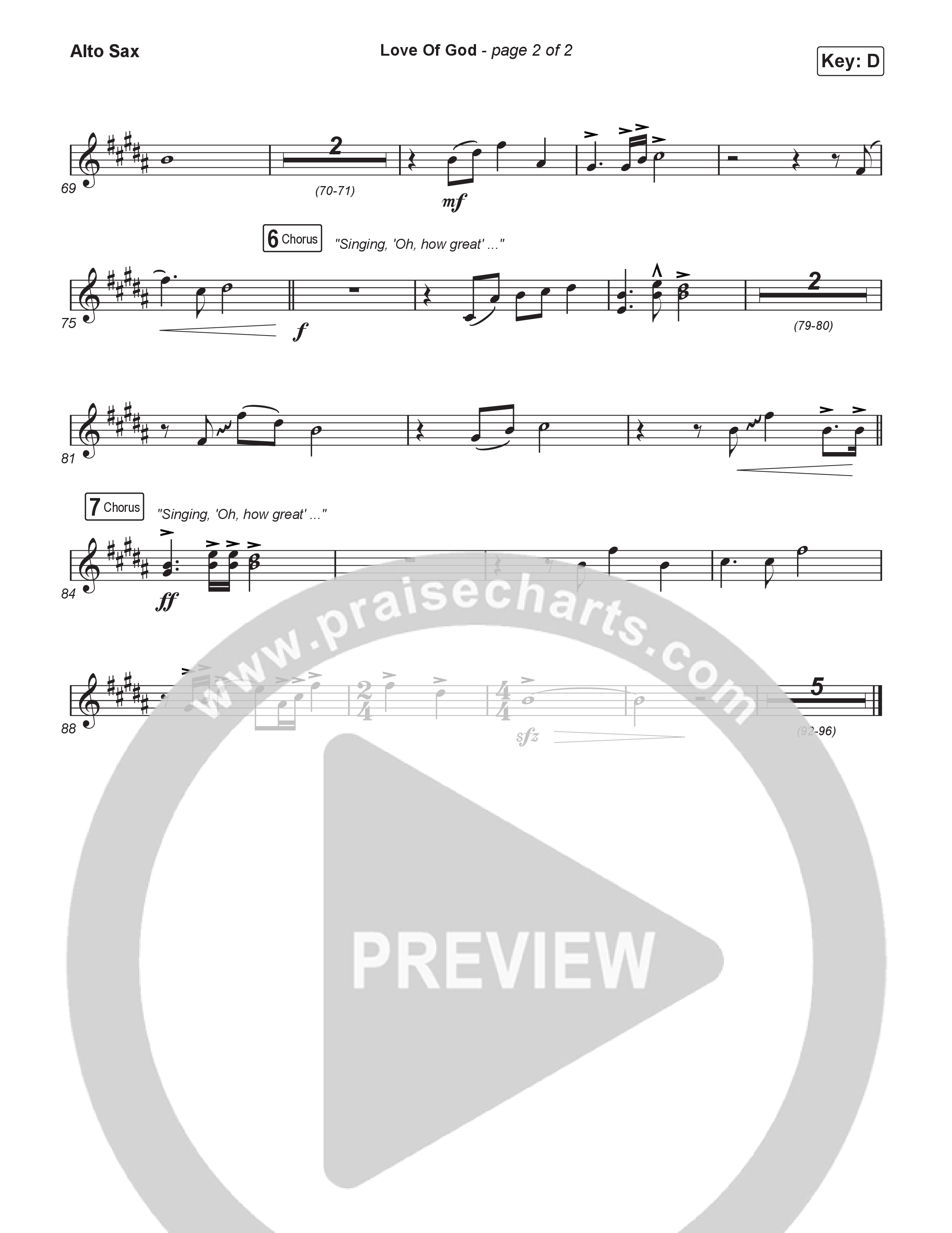 Love Of God (Unison/2-Part) Alto Sax (Brandon Lake / Phil Wickham / Arr. Luke Gambill)