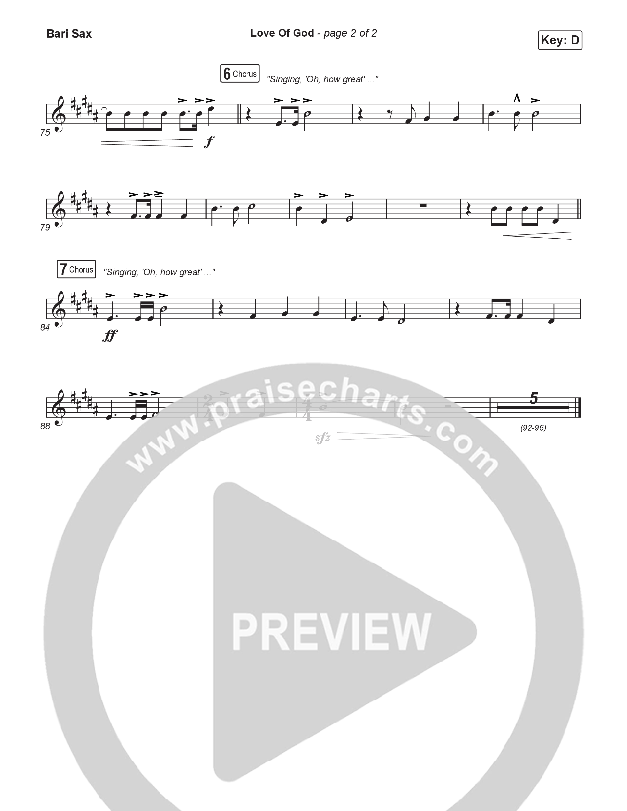 Love Of God (Unison/2-Part) Bari Sax (Brandon Lake / Phil Wickham / Arr. Luke Gambill)