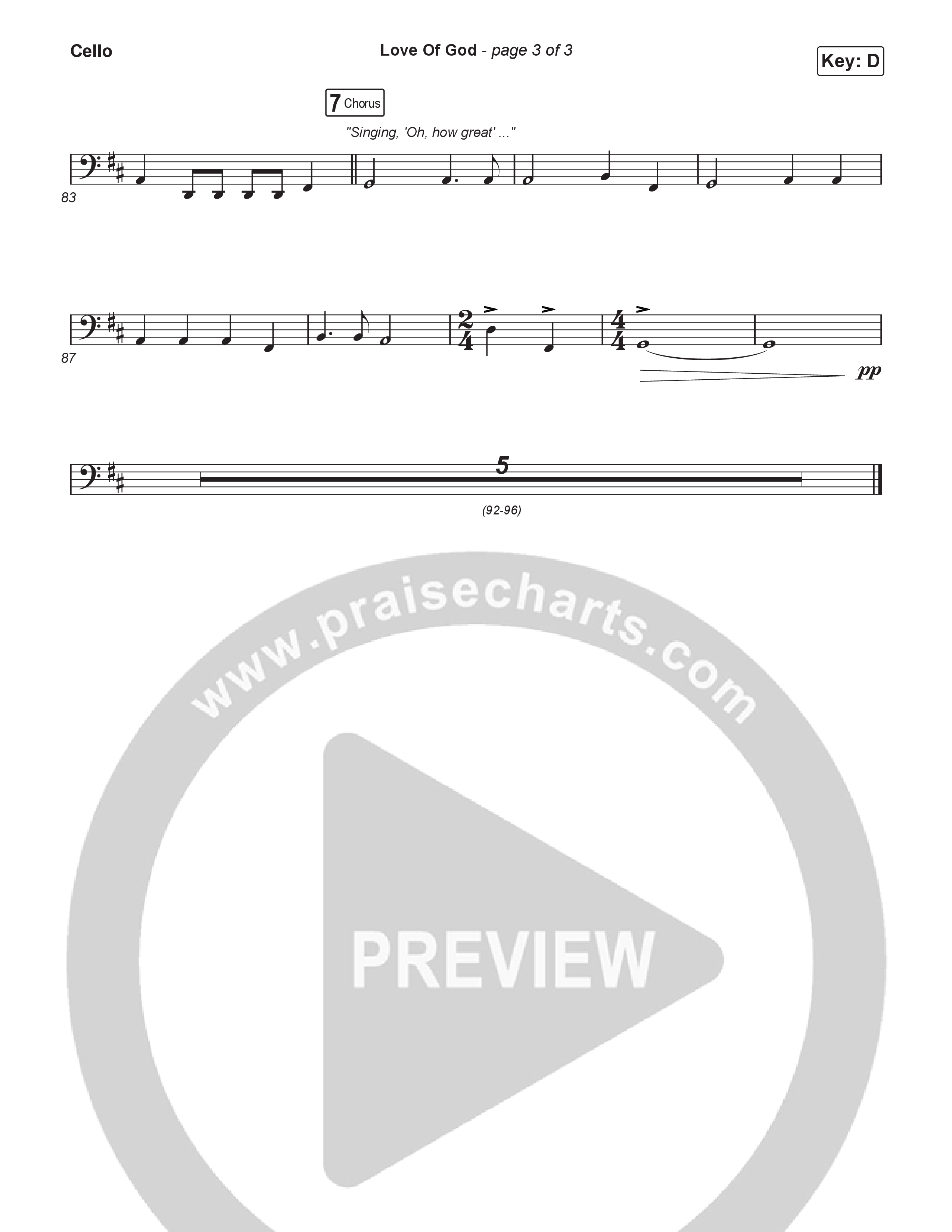 Love Of God (Unison/2-Part) Cello (Brandon Lake / Phil Wickham / Arr. Luke Gambill)