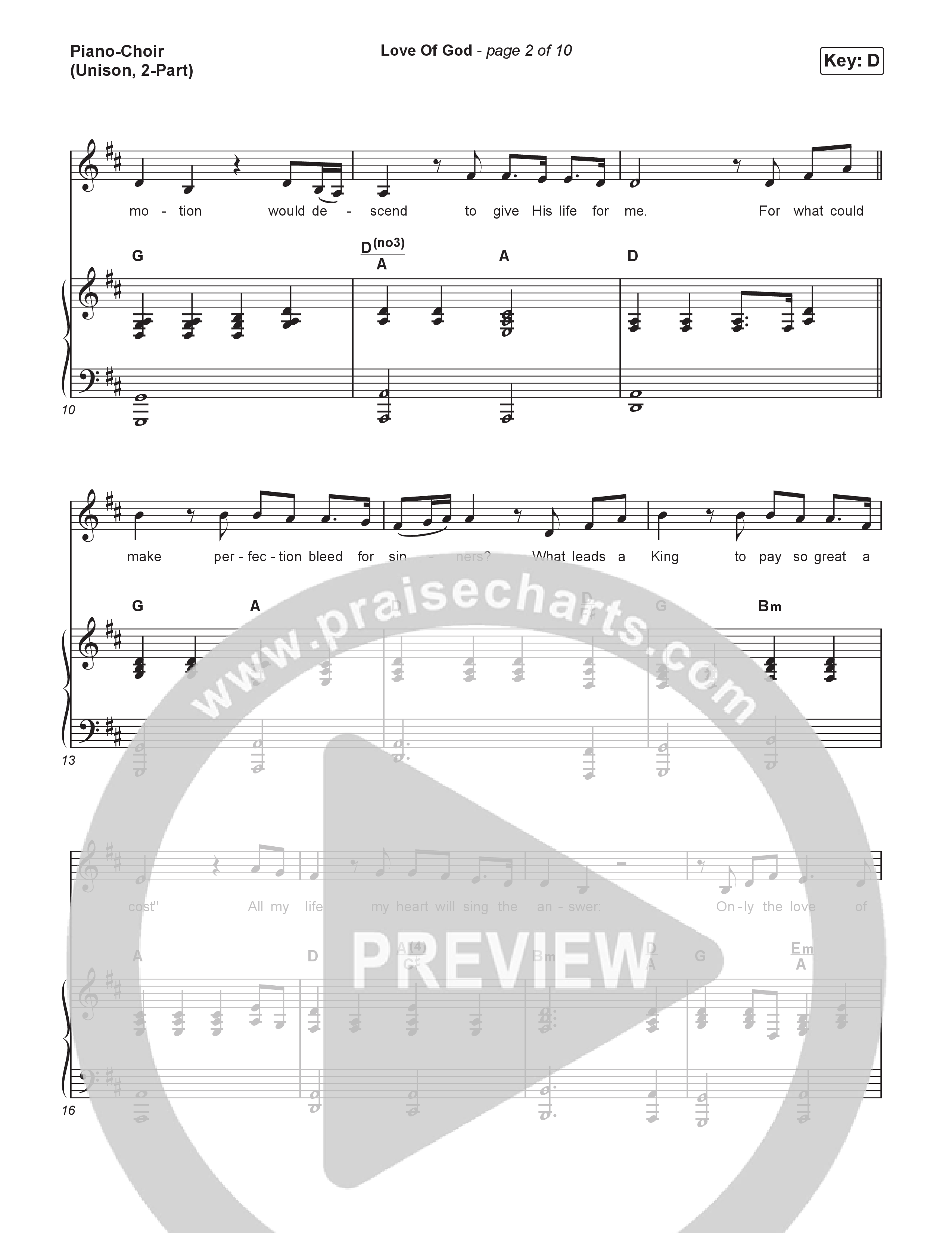 Love Of God (Unison/2-Part) Piano/Choir  (Uni/2-Part) (Brandon Lake / Phil Wickham / Arr. Luke Gambill)