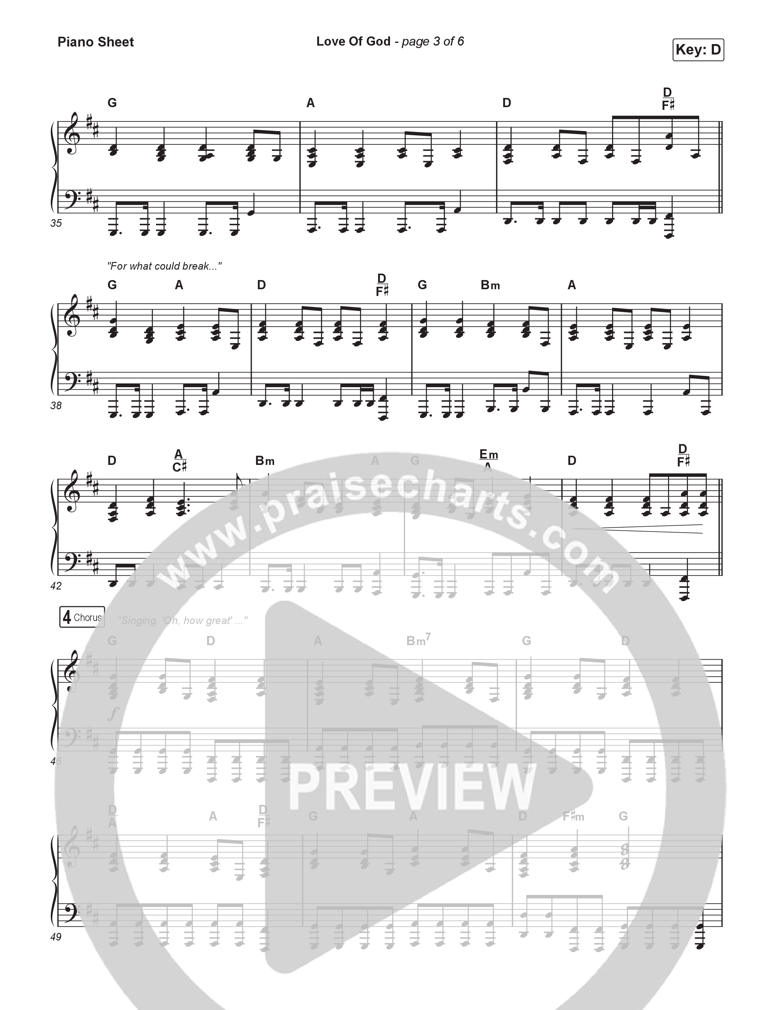 Love Of God (Unison/2-Part) Piano Sheet (Brandon Lake / Phil Wickham / Arr. Luke Gambill)