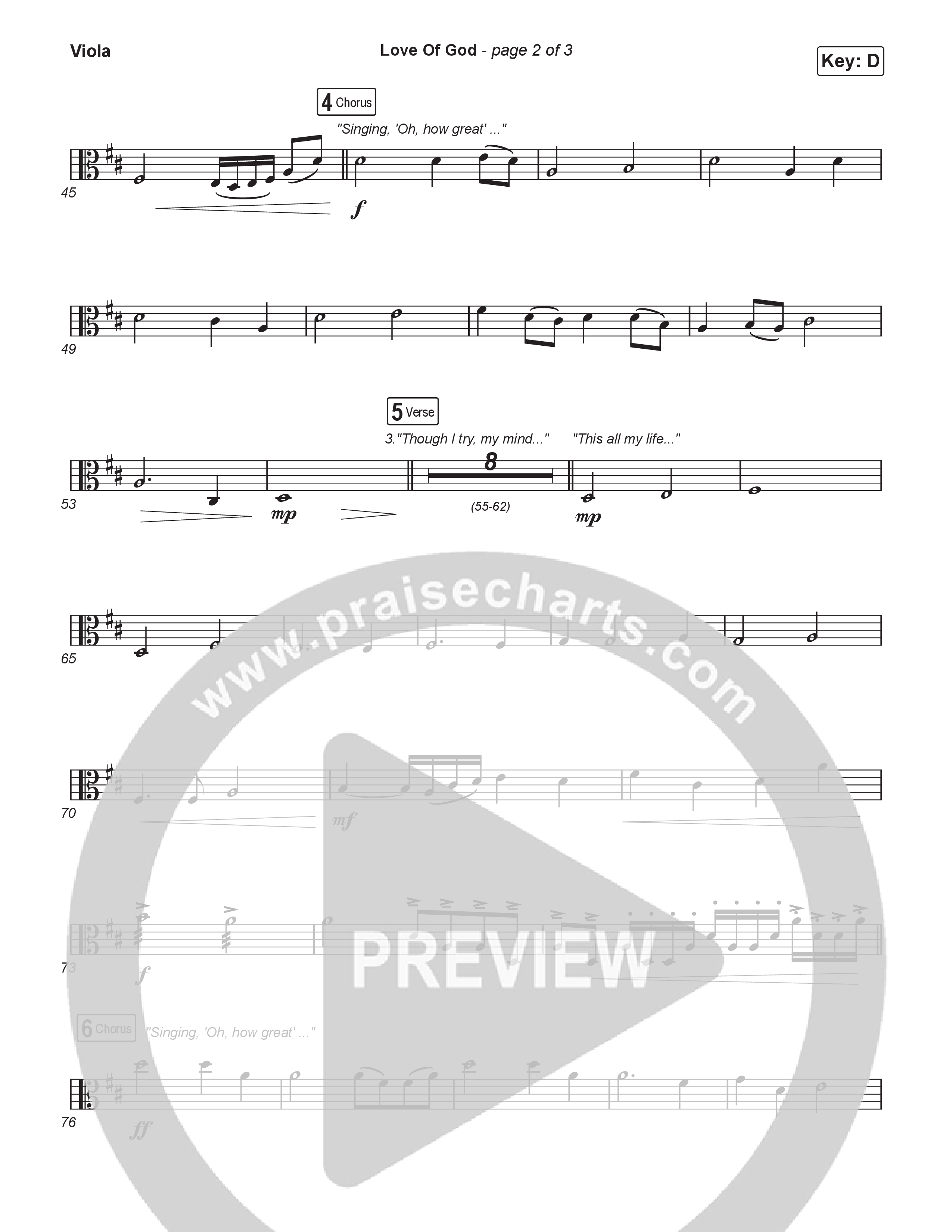 Love Of God (Unison/2-Part) Viola (Brandon Lake / Phil Wickham / Arr. Luke Gambill)