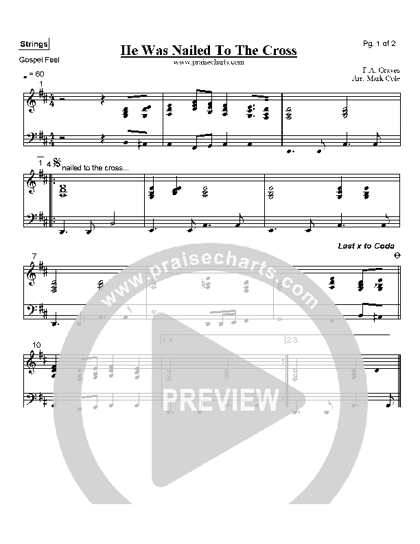 He Was Nailed To The Cross For Me Strings (Mark Cole)