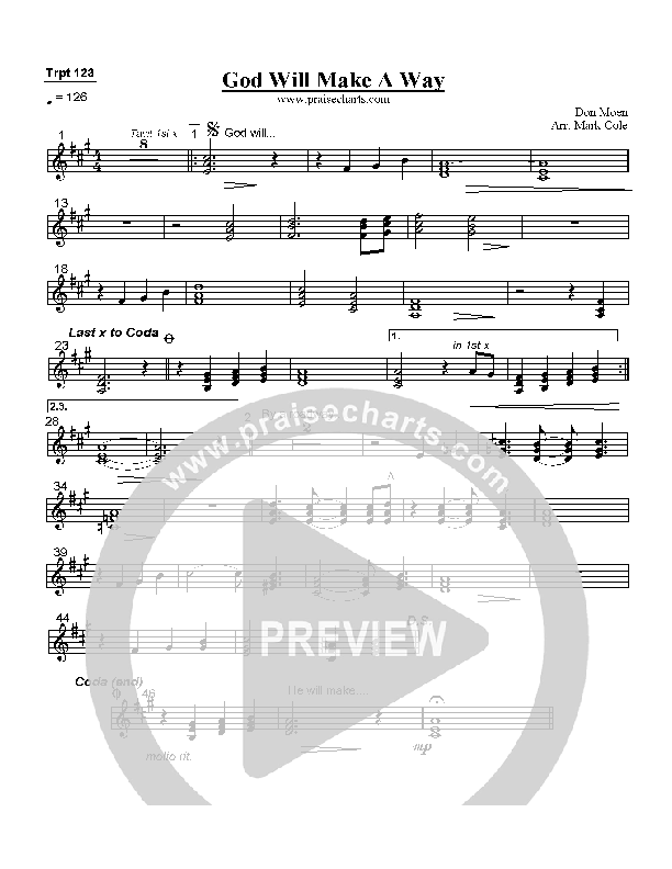 God Will Make A Way Trumpet 1/2/3 (Don Moen)