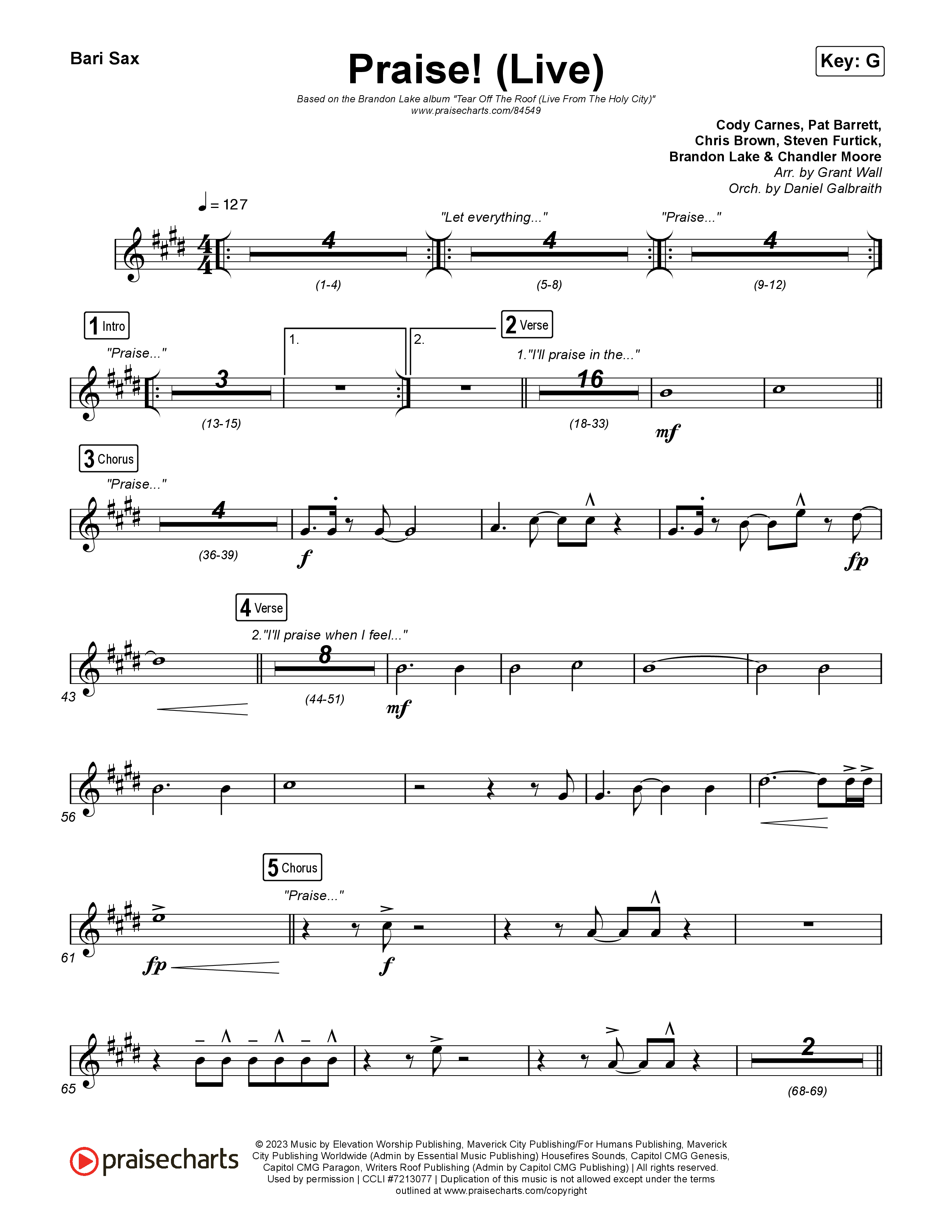 Praise (Live) Bari Sax (Brandon Lake)