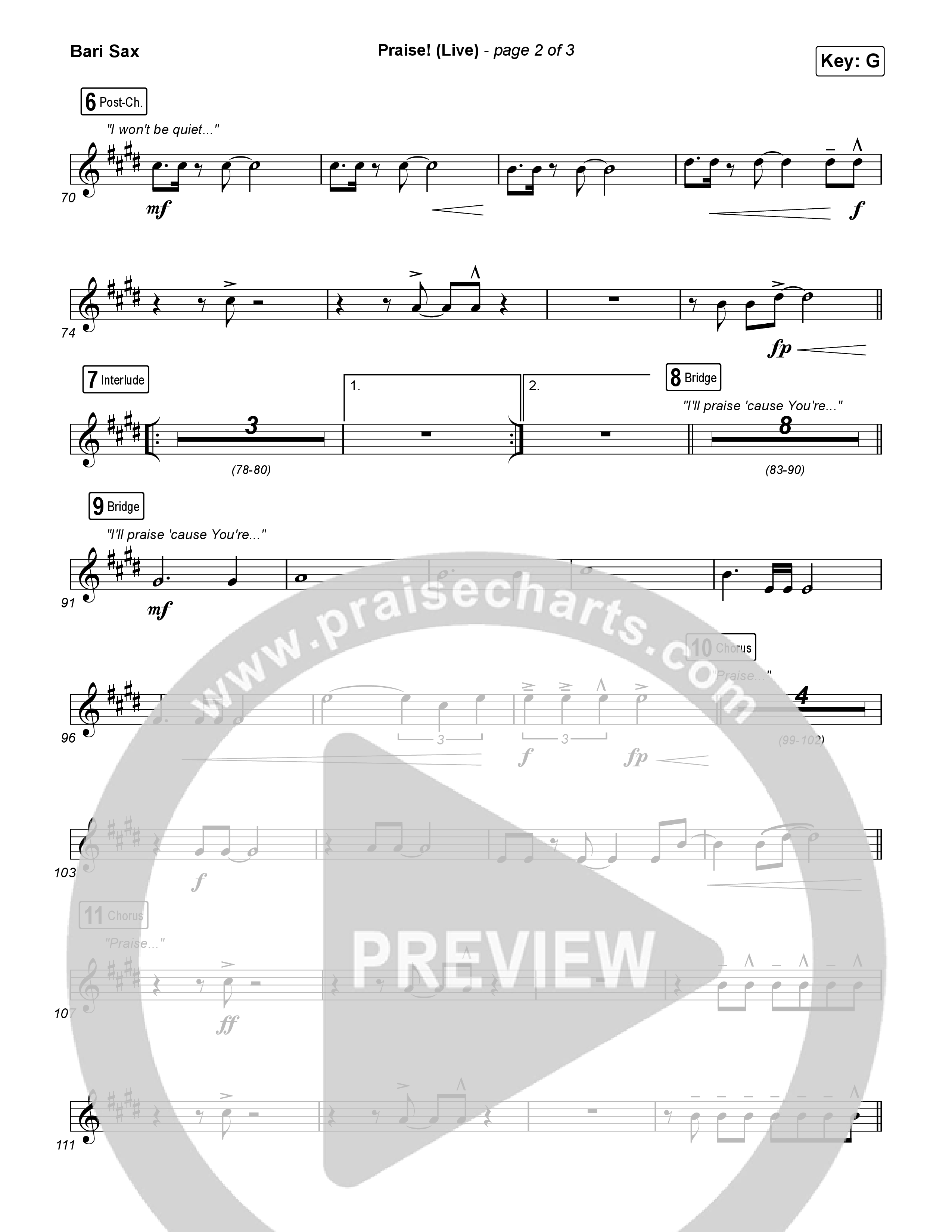 Praise (Live) Bari Sax (Brandon Lake)