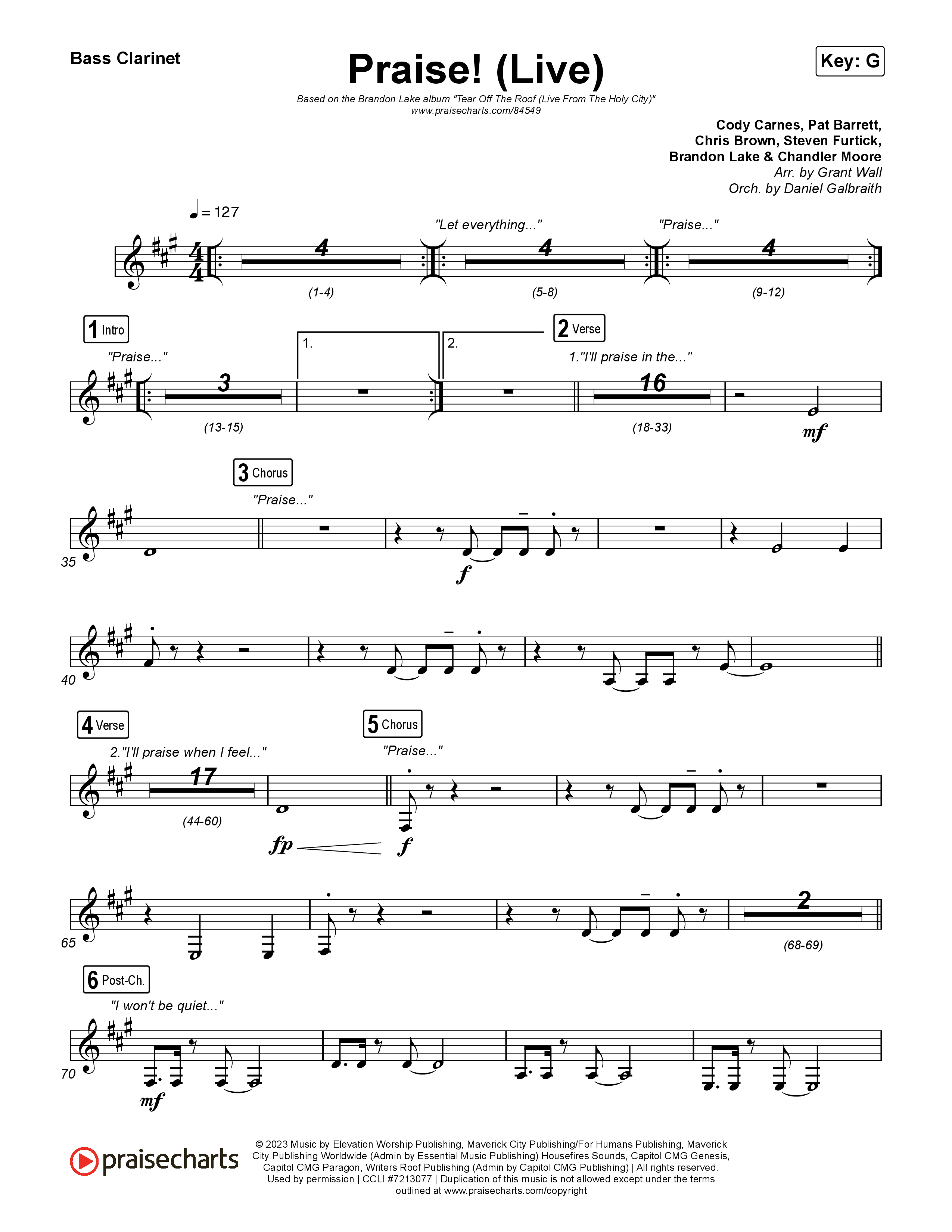 Praise (Live) Bass Clarinet (Brandon Lake)