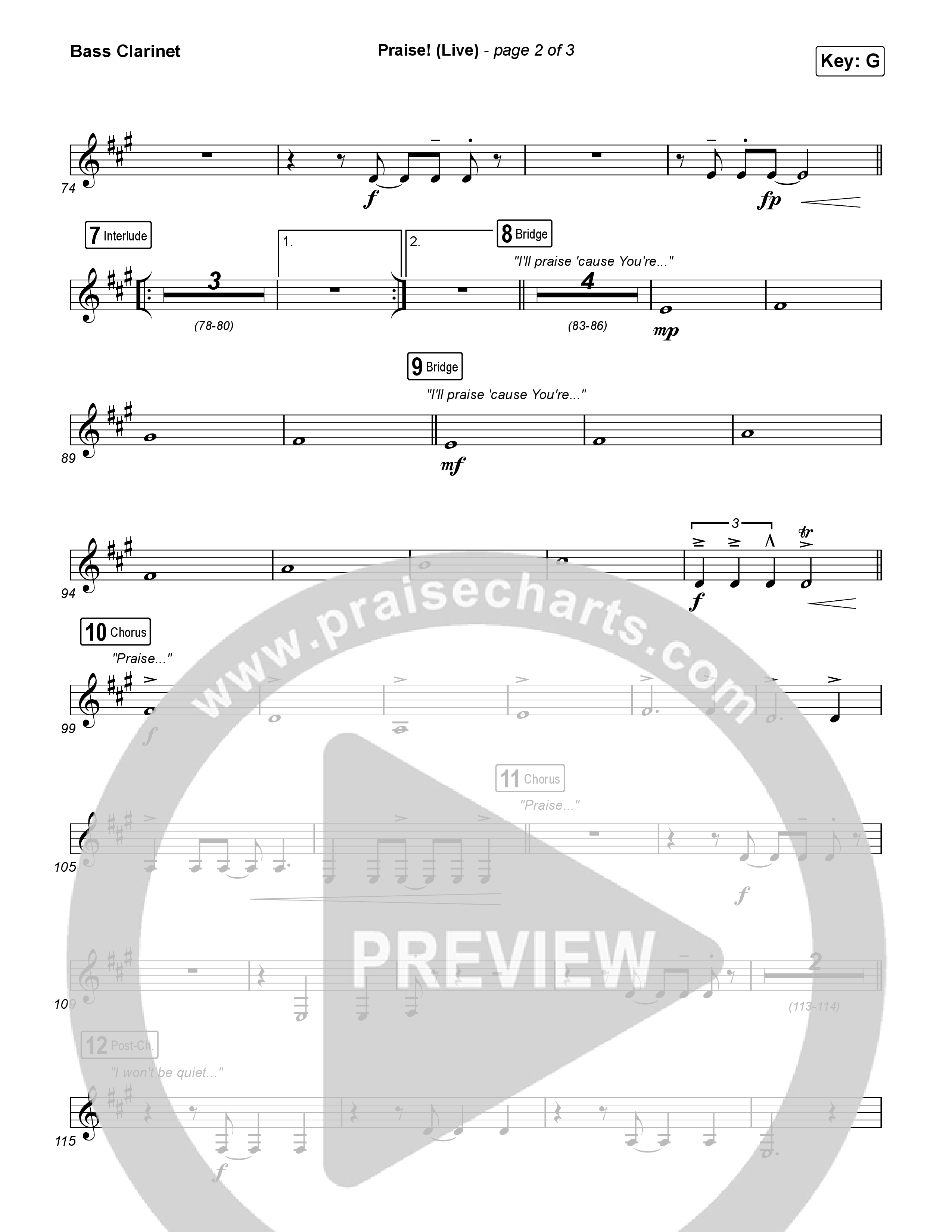 Praise (Live) Bass Clarinet (Brandon Lake)