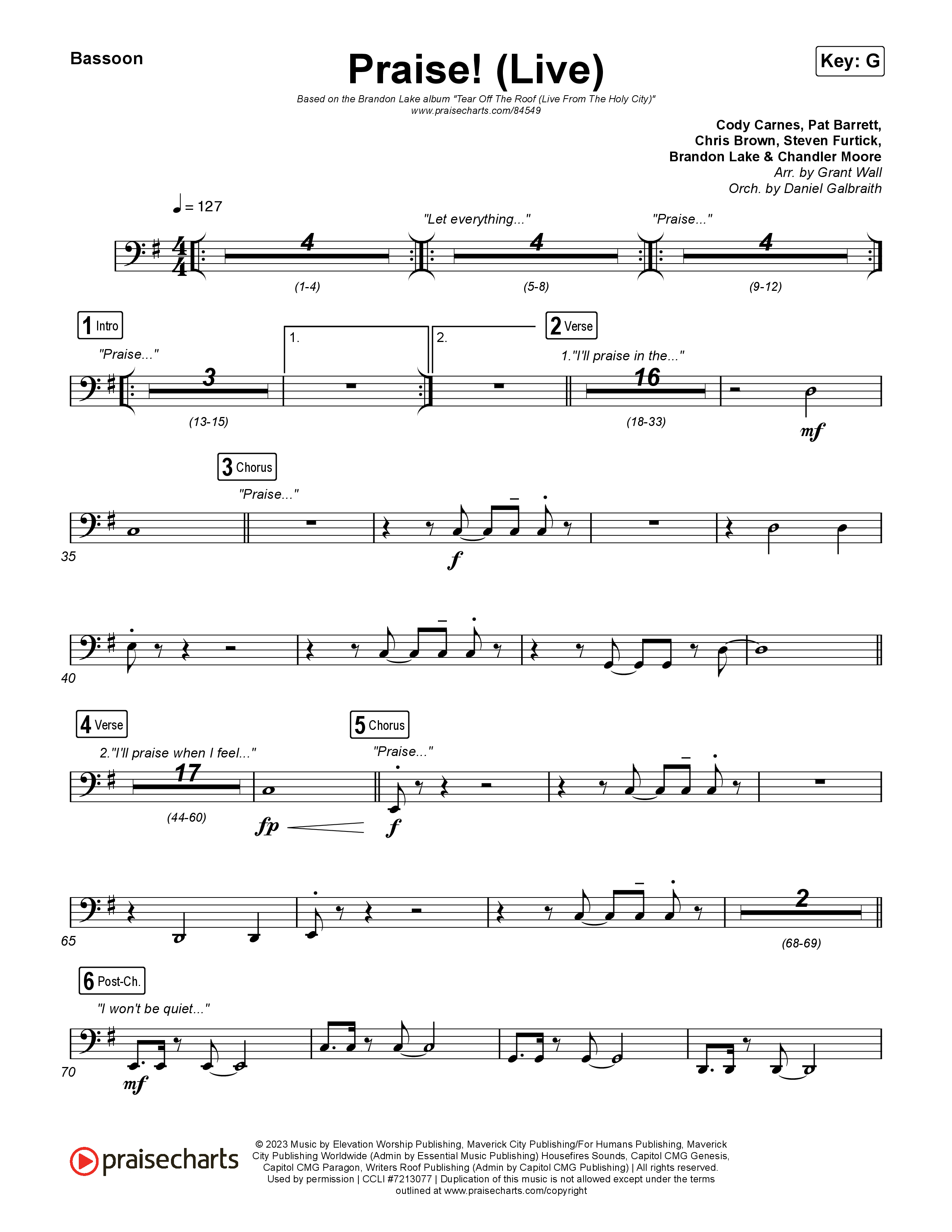 Praise (Live) Bassoon (Brandon Lake)