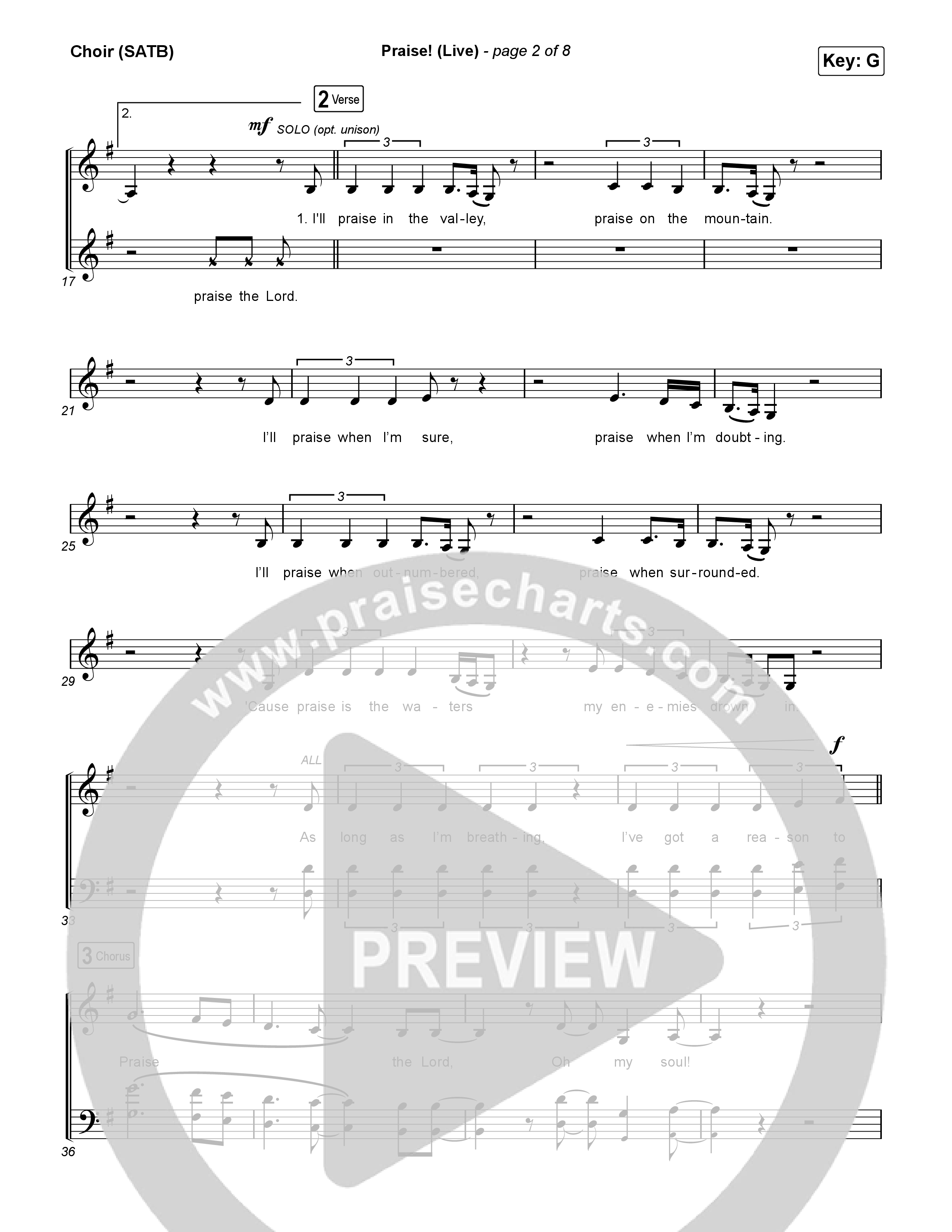 Praise (Live) Choir Sheet (SATB) (Brandon Lake)