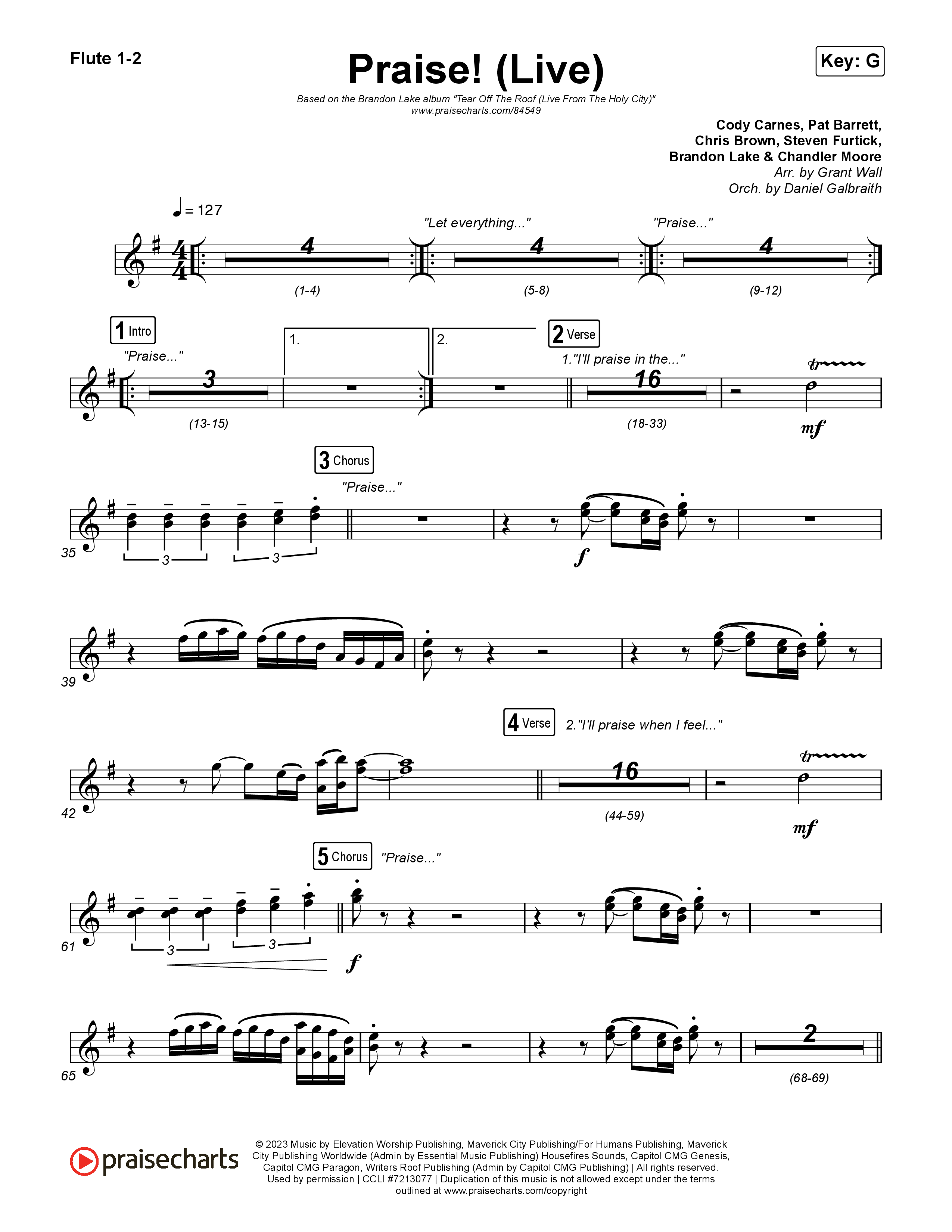 Praise (Live) Flute 1,2 (Brandon Lake)