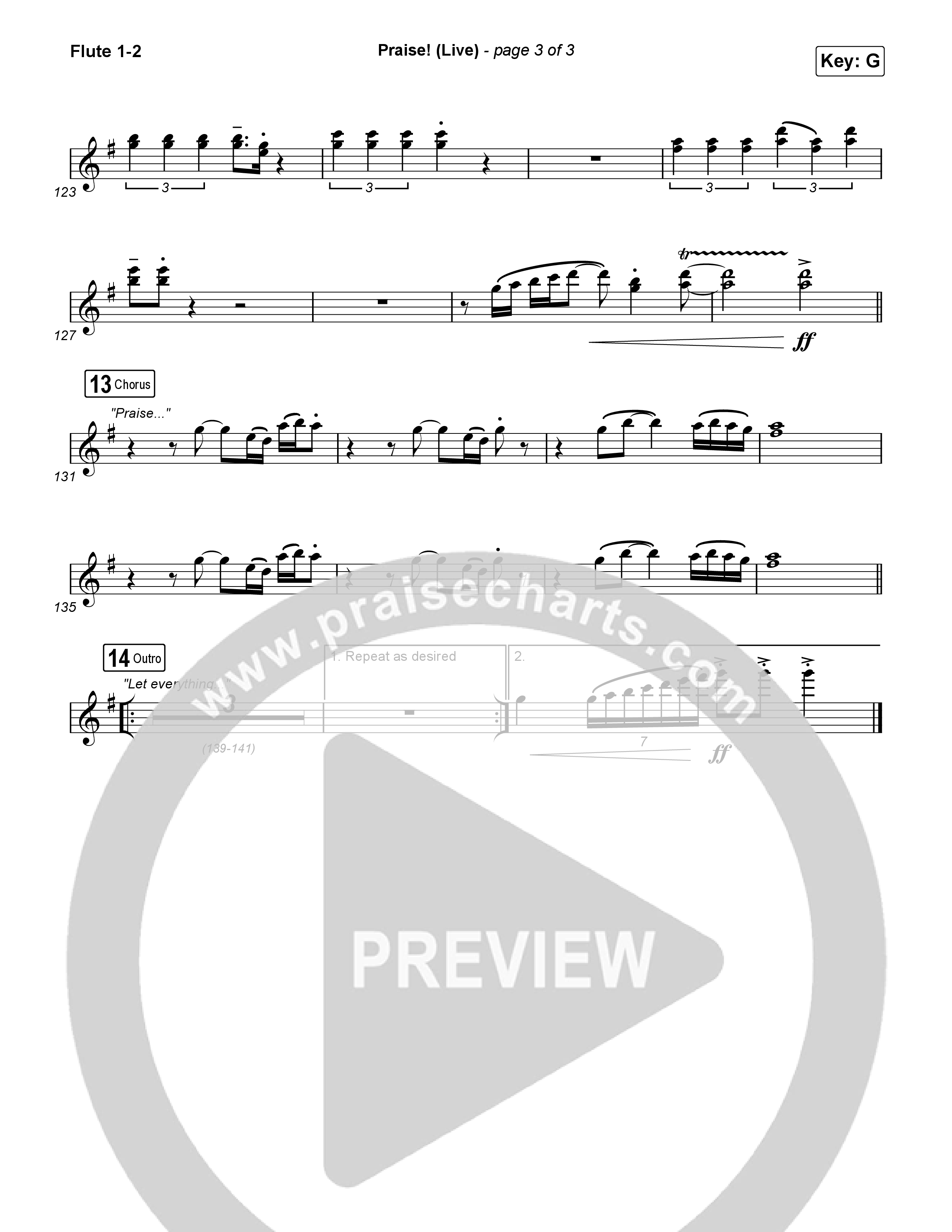 Praise (Live) Flute 1,2 (Brandon Lake)