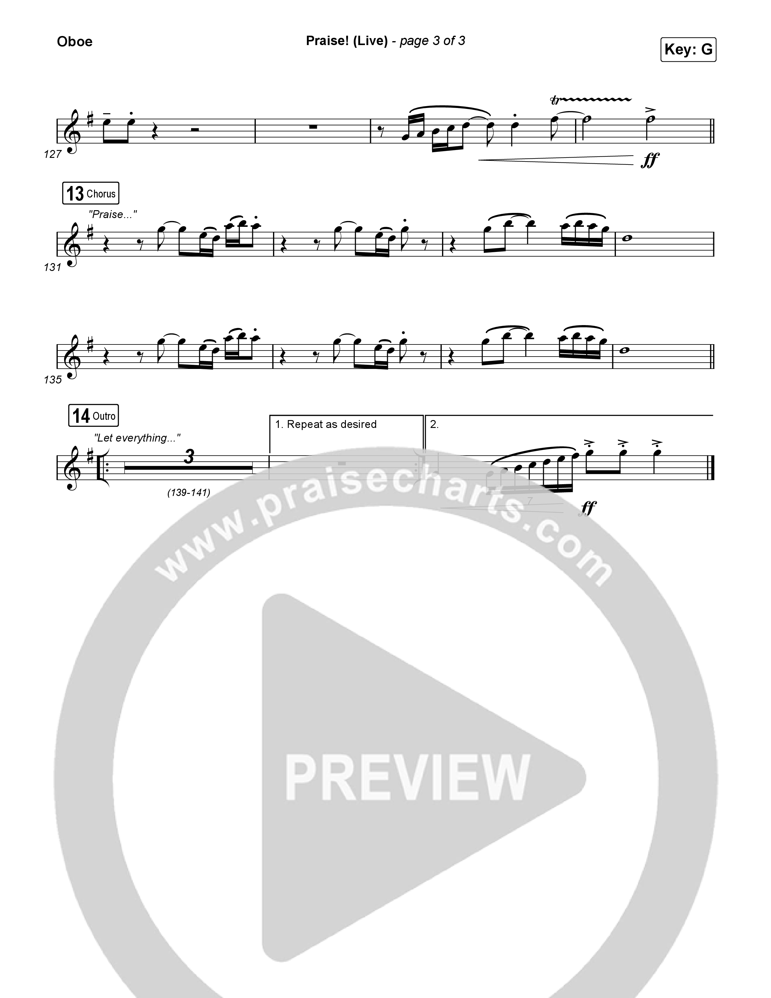 Praise (Live) Oboe (Brandon Lake)