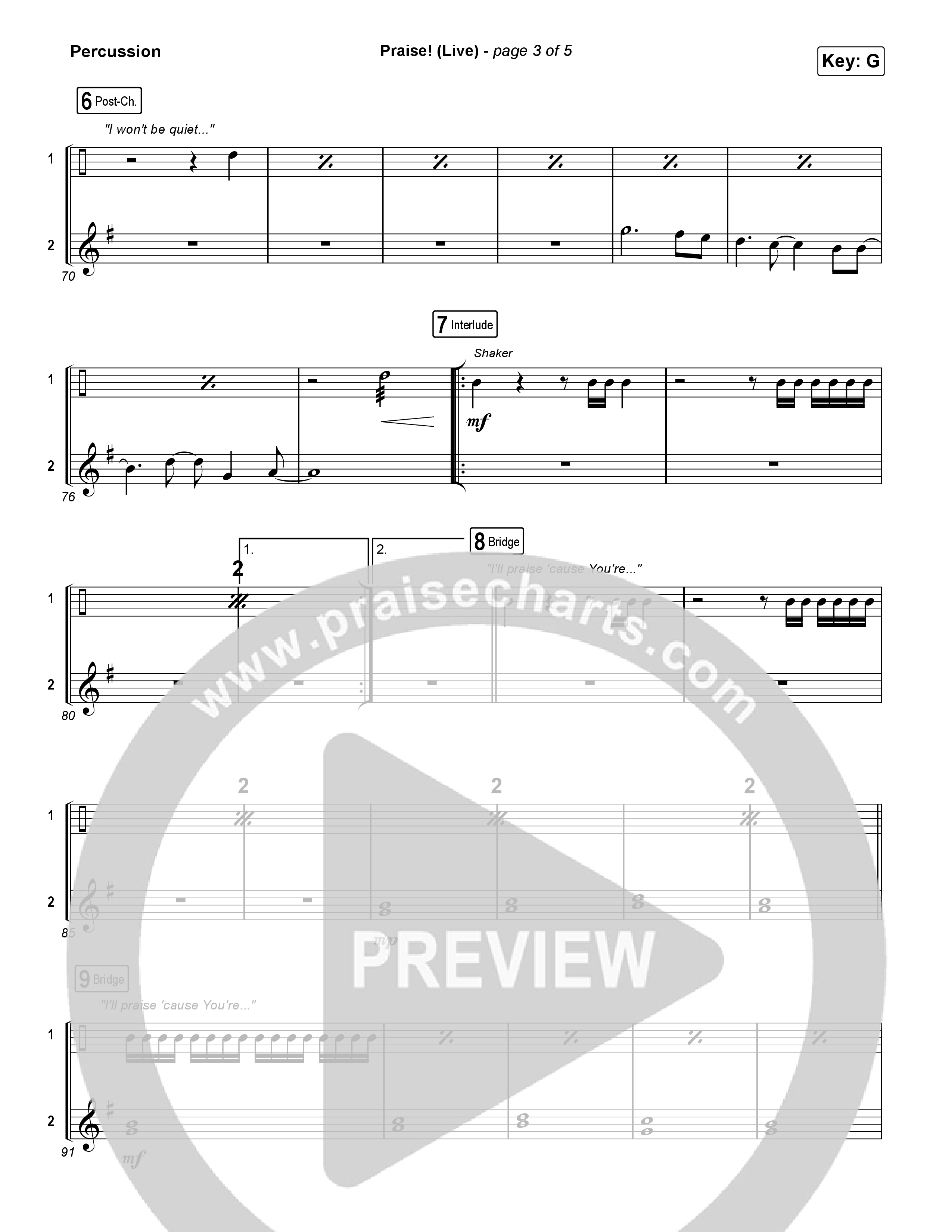 Praise (Live) Percussion (Brandon Lake)