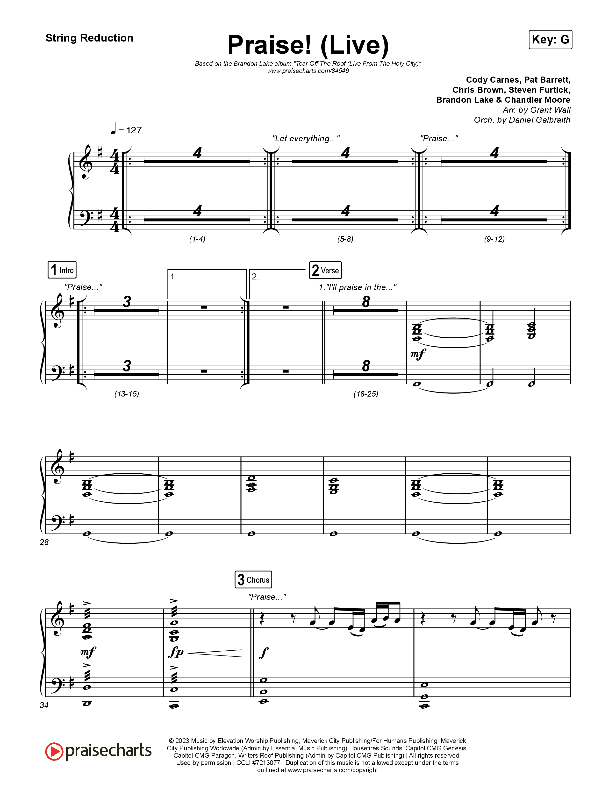 Praise (Live) String Reduction (Brandon Lake)