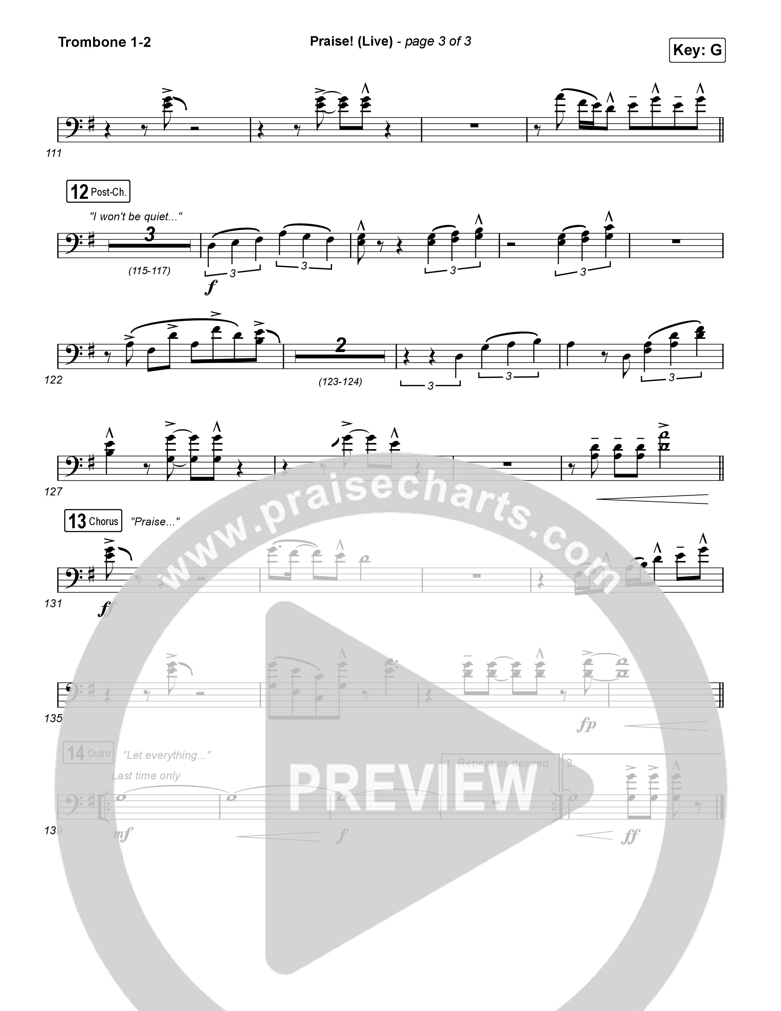 Praise (Live) Trombone 1,2 (Brandon Lake)