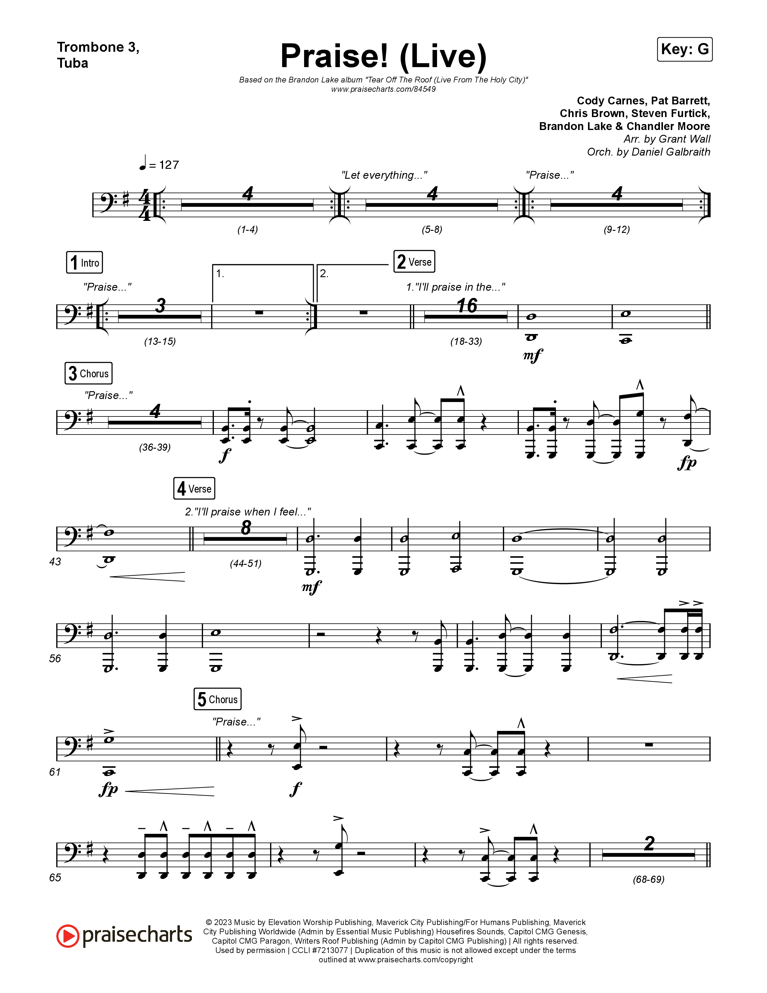 Praise (Live) Trombone 3/Tuba (Brandon Lake)