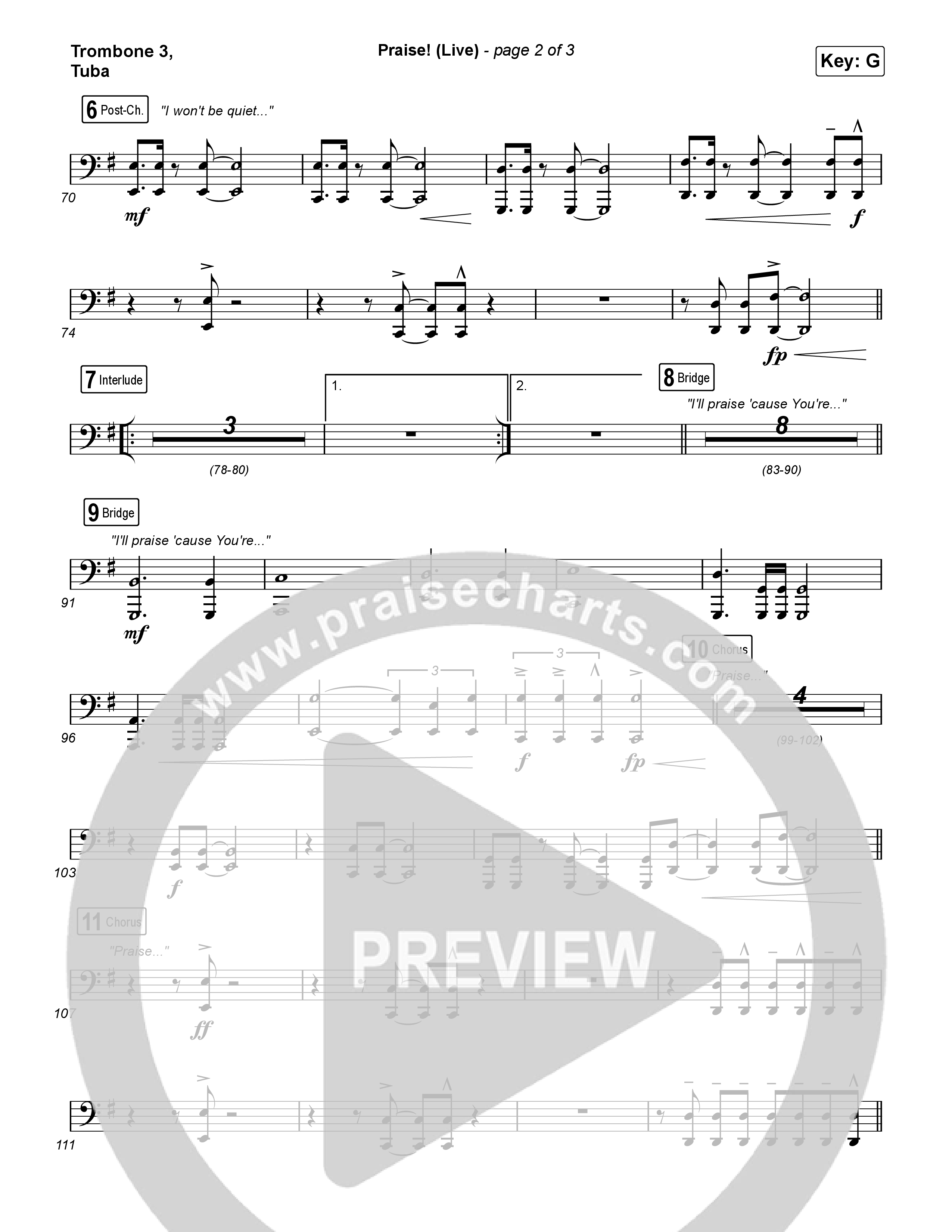 Praise (Live) Trombone 3/Tuba (Brandon Lake)