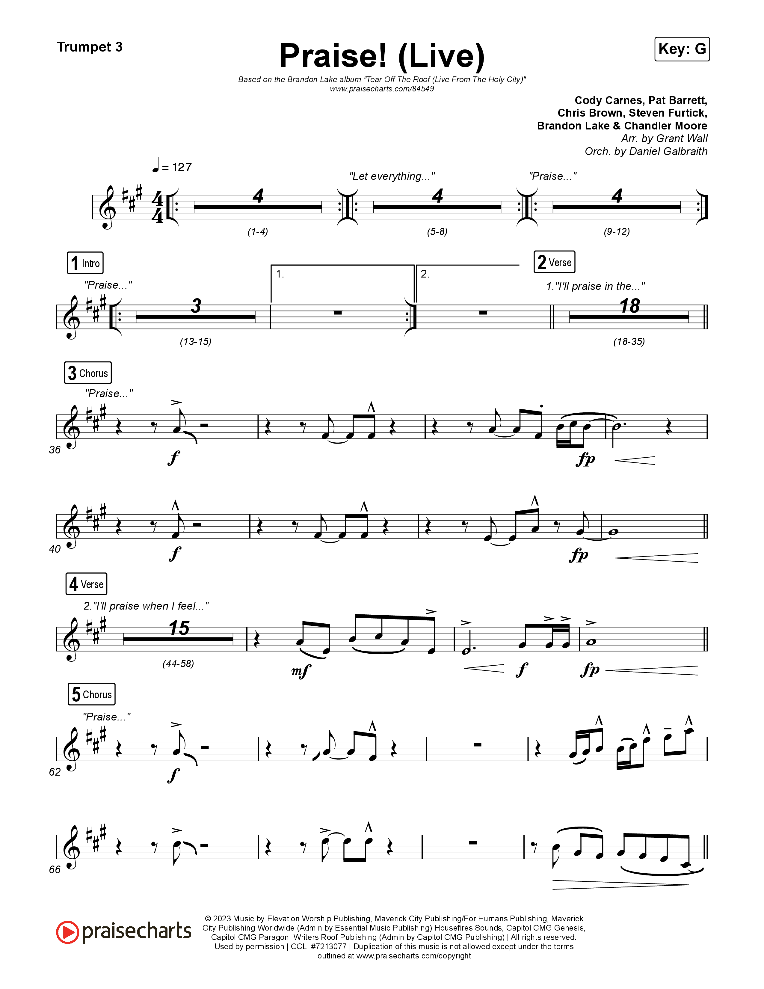 Praise (Live) Trumpet 3 (Brandon Lake)