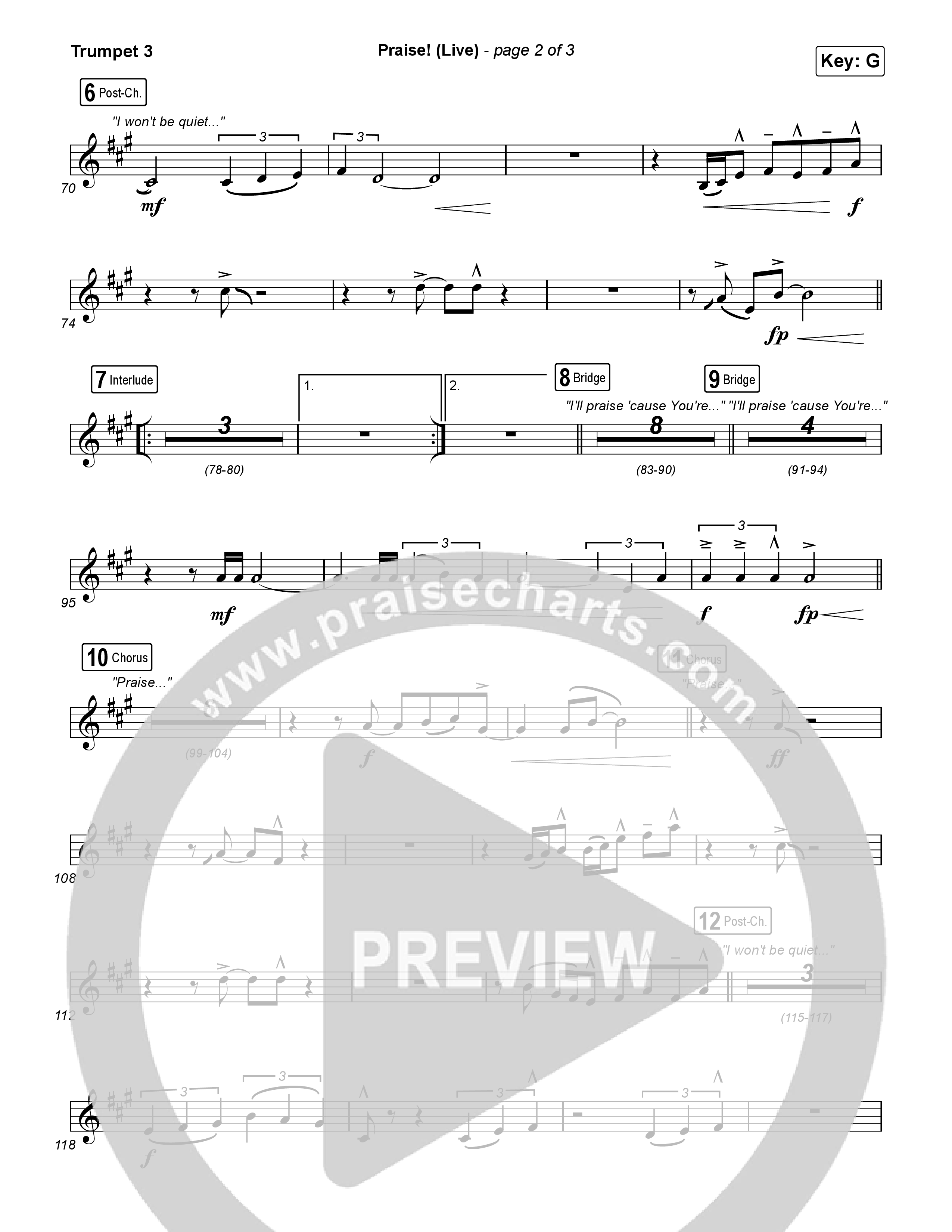 Praise (Live) Trumpet 3 (Brandon Lake)