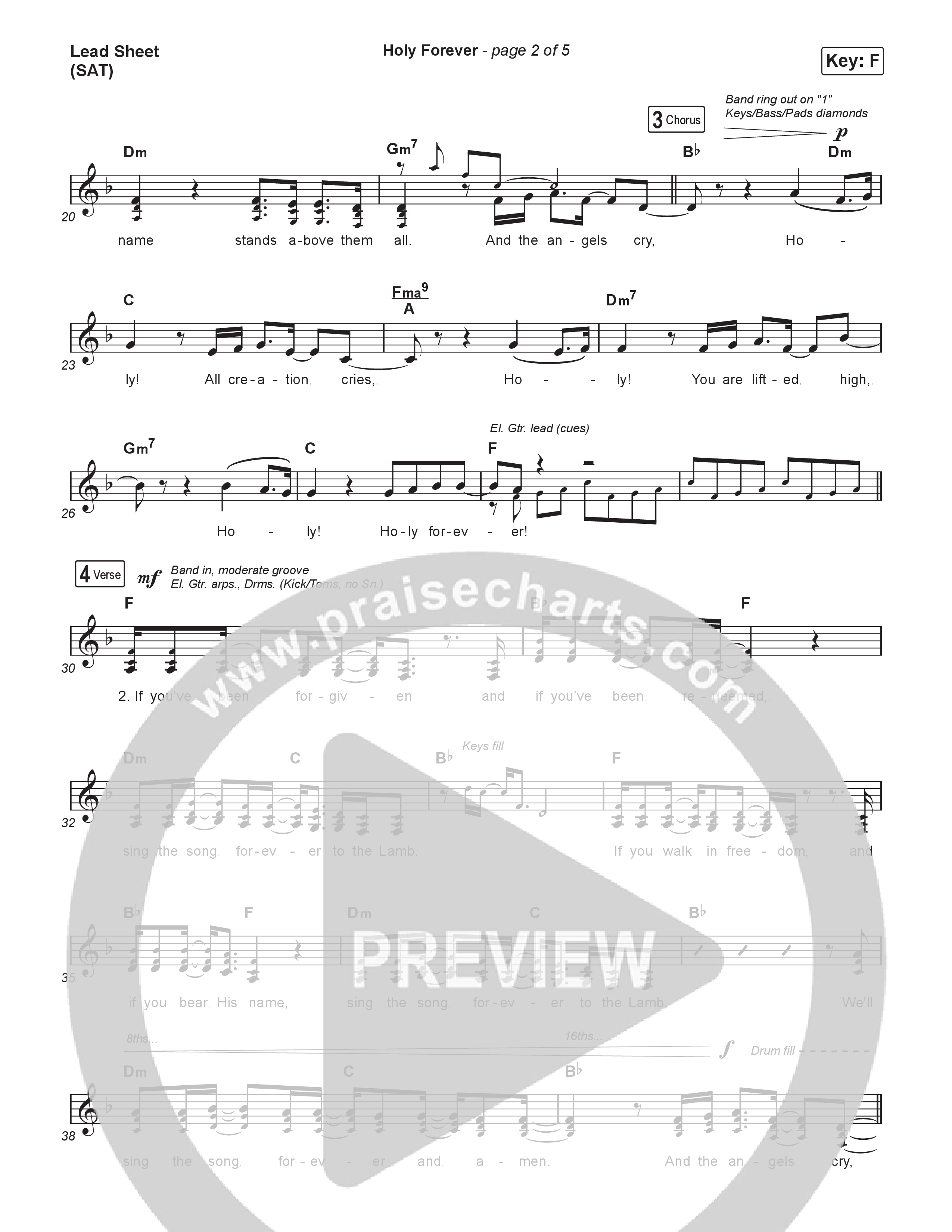 Holy Forever Lead Sheet (SAT) (Bethel Music / Jenn Johnson / CeCe Winans)