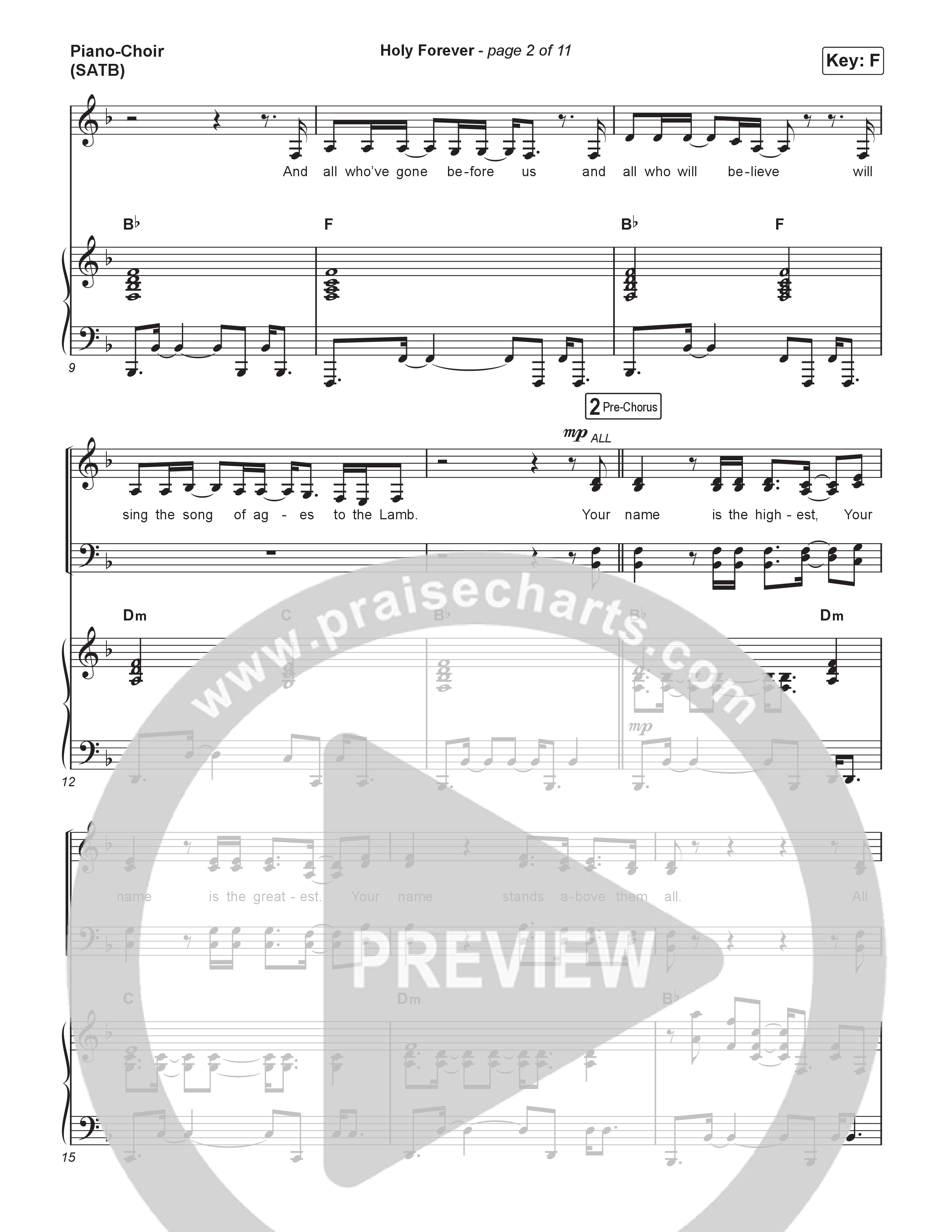 Holy Forever Piano/Vocal (SATB) (Bethel Music / Jenn Johnson / CeCe Winans)