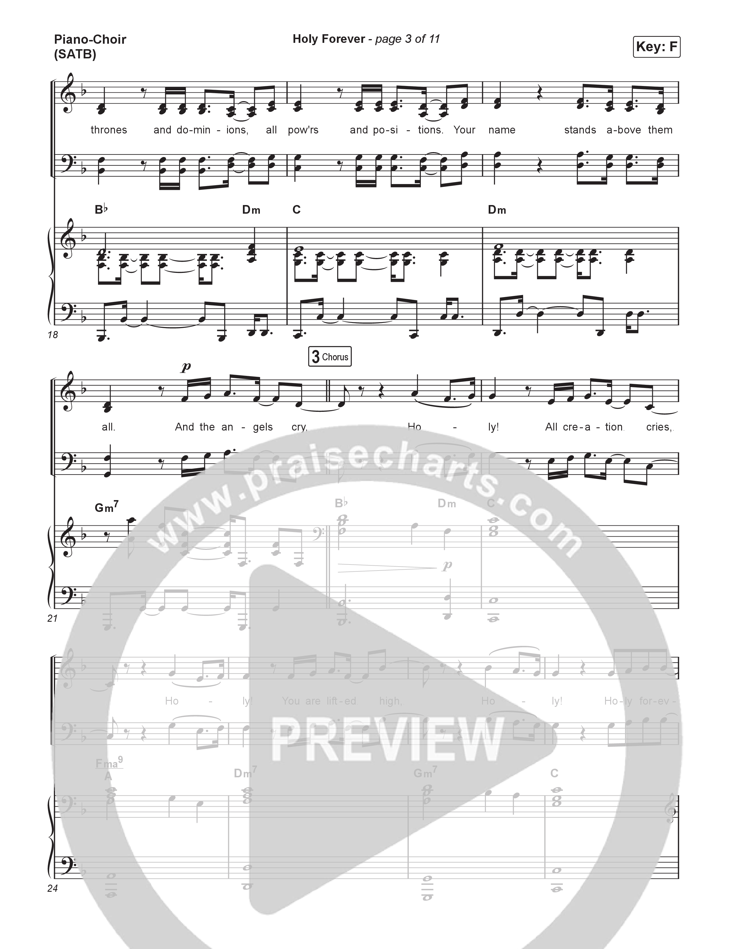 Holy Forever Piano/Vocal (SATB) (Bethel Music / Jenn Johnson / CeCe Winans)