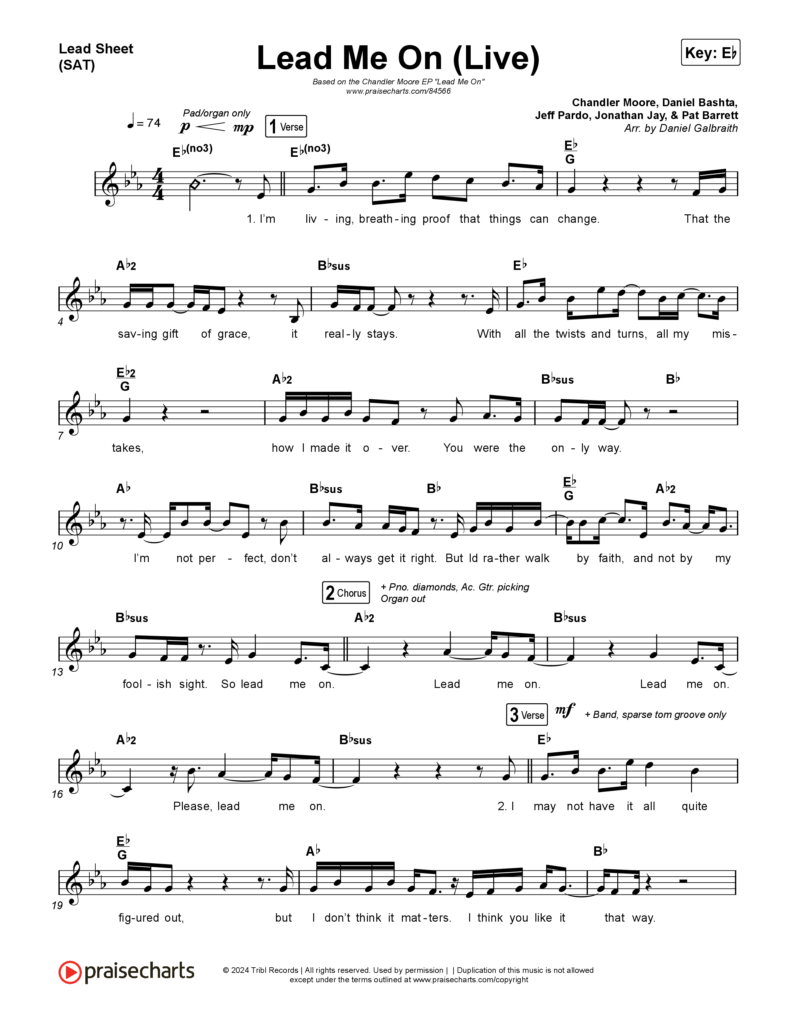 Lead Me On (Live) Lead Sheet (SAT) (Chandler Moore)